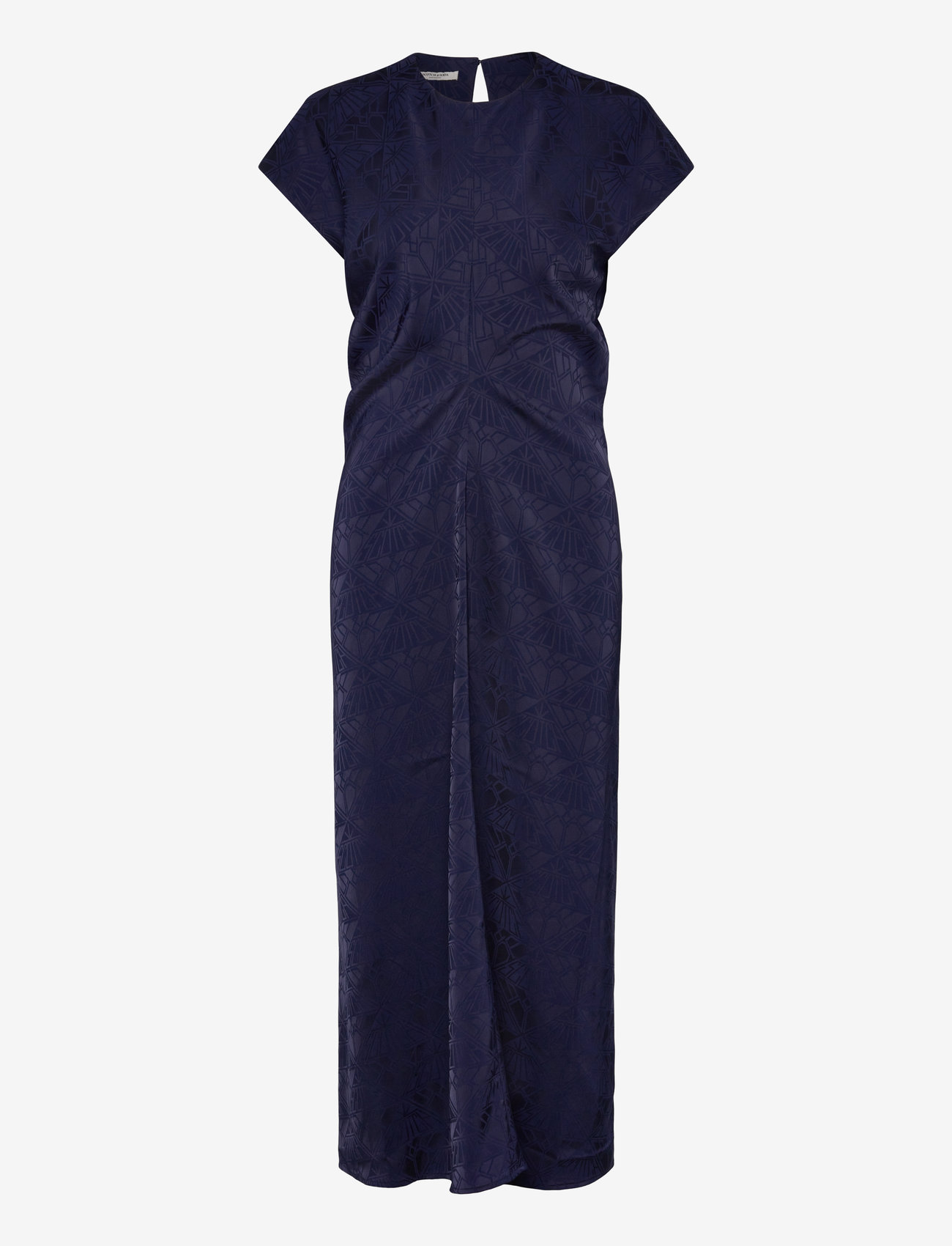 Scotch & Soda - Satin Jacquard Midi Dress - navy - 0