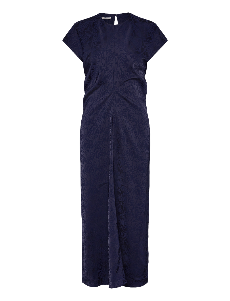 Scotch & Soda - Satin Jacquard Midi Dress - navy - 0