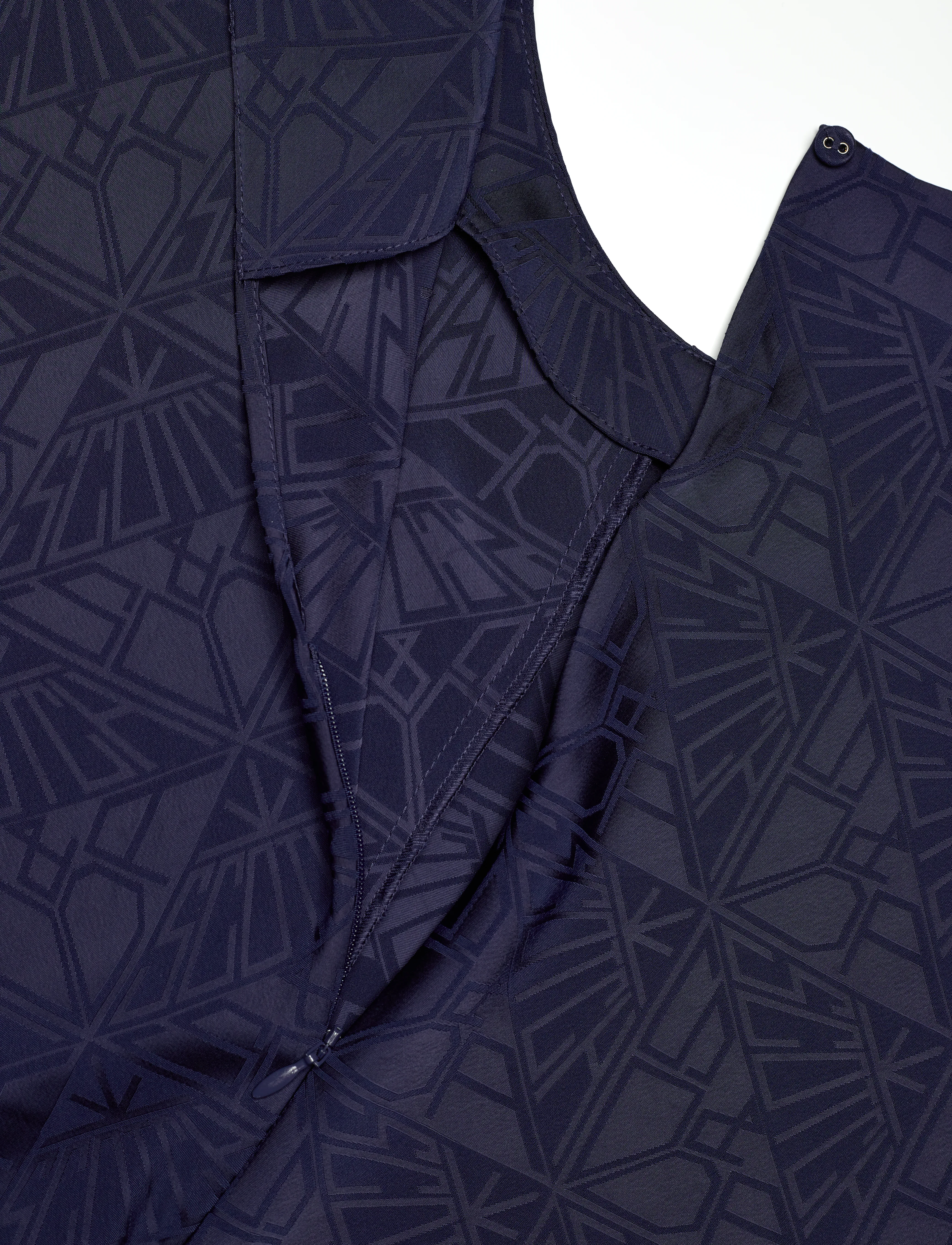 Scotch & Soda - Satin Jacquard Midi Dress - navy - 3