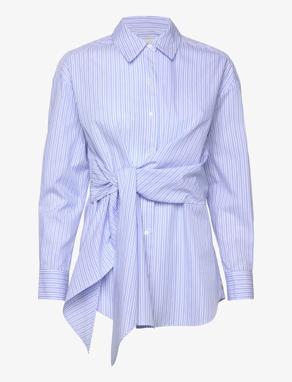 Scotch & Soda - Striped Knotted Shirt - langärmlige hemden - sky blue / white stripe - 0
