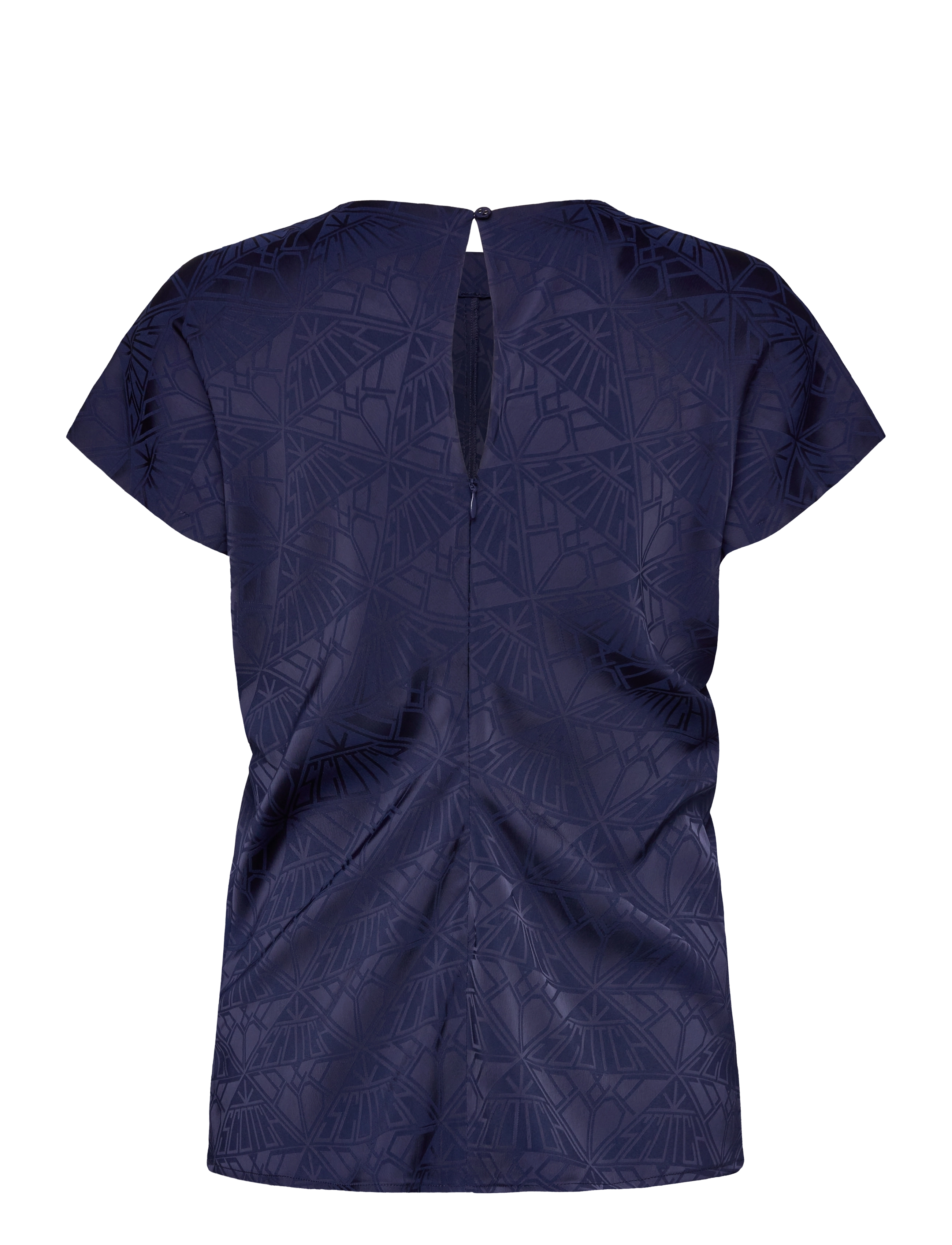 Scotch & Soda - Satin Jacquard Top - t-shirts - navy - 1