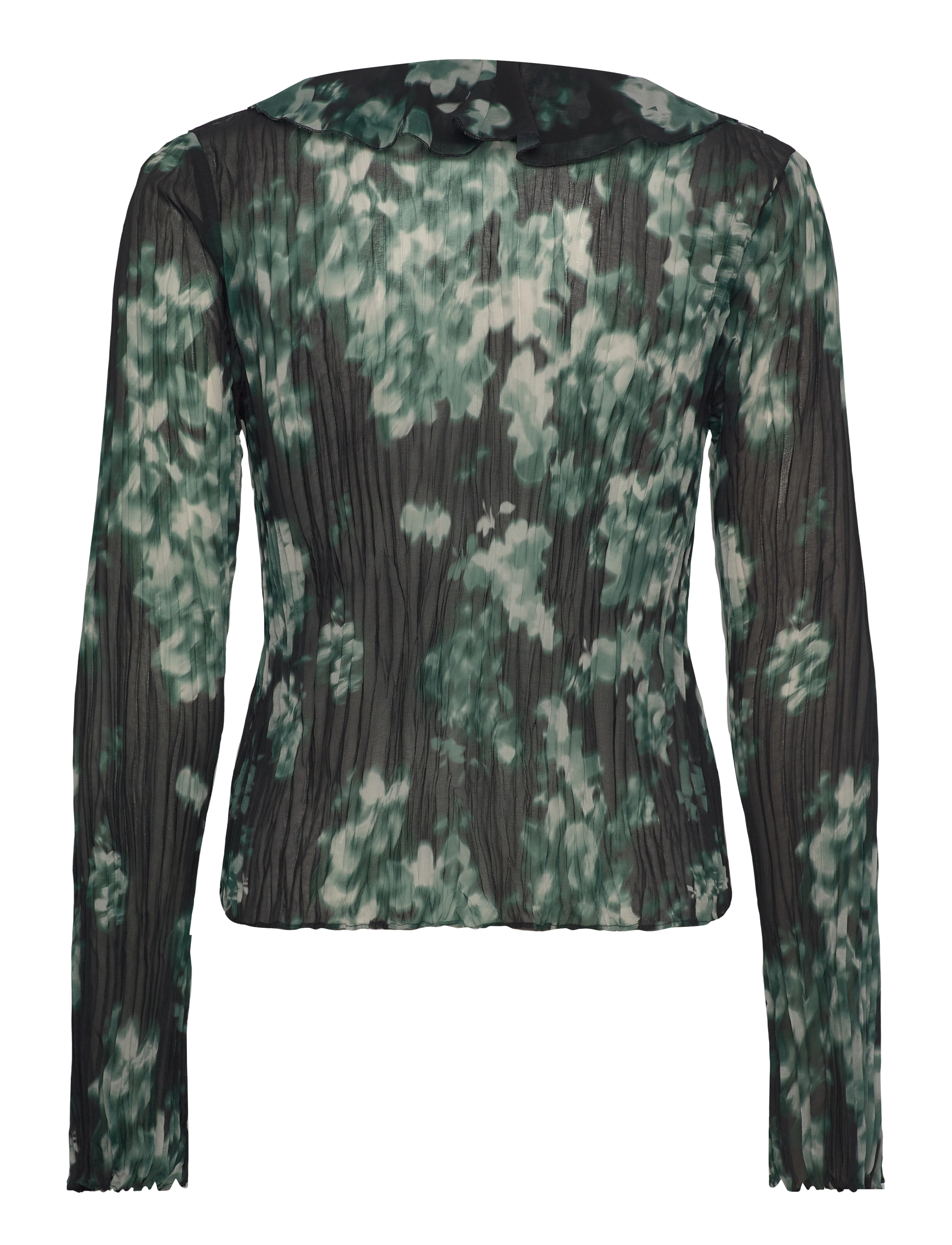 Scotch & Soda - Ruffle Top - topy z długimi rękawami - nieuw blossom print park green - 1