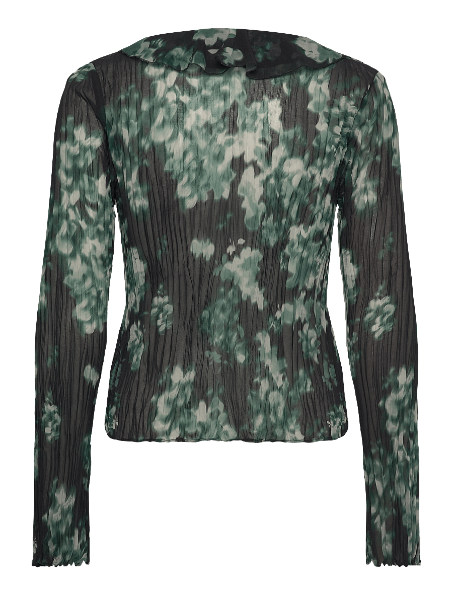 Scotch & Soda - Ruffle Top - langärmlige tops - nieuw blossom print park green - 1