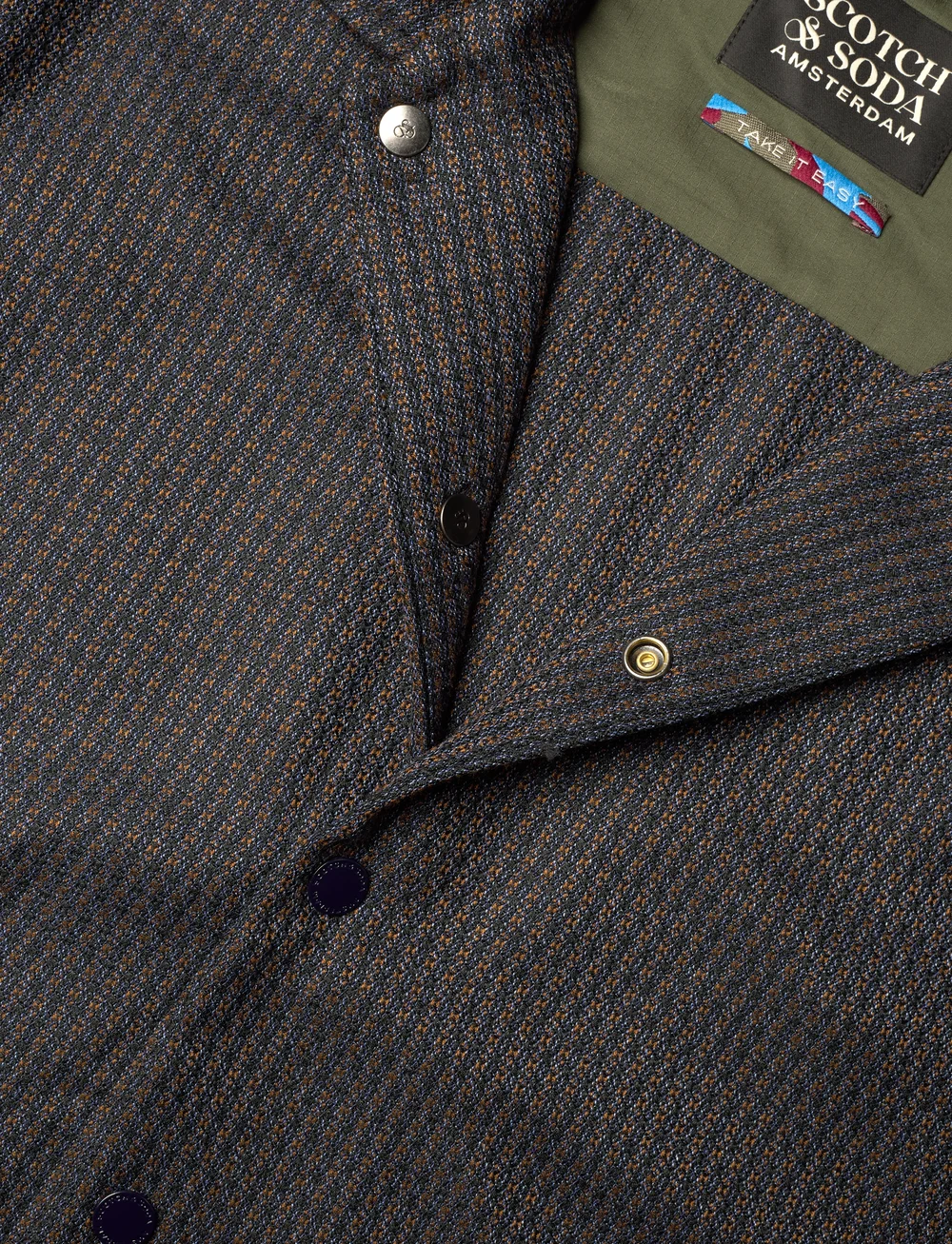 Scotch & Soda - Yarn-Dyed With Technical Details Coach Jacket - fall jackets - navy mini check - 2