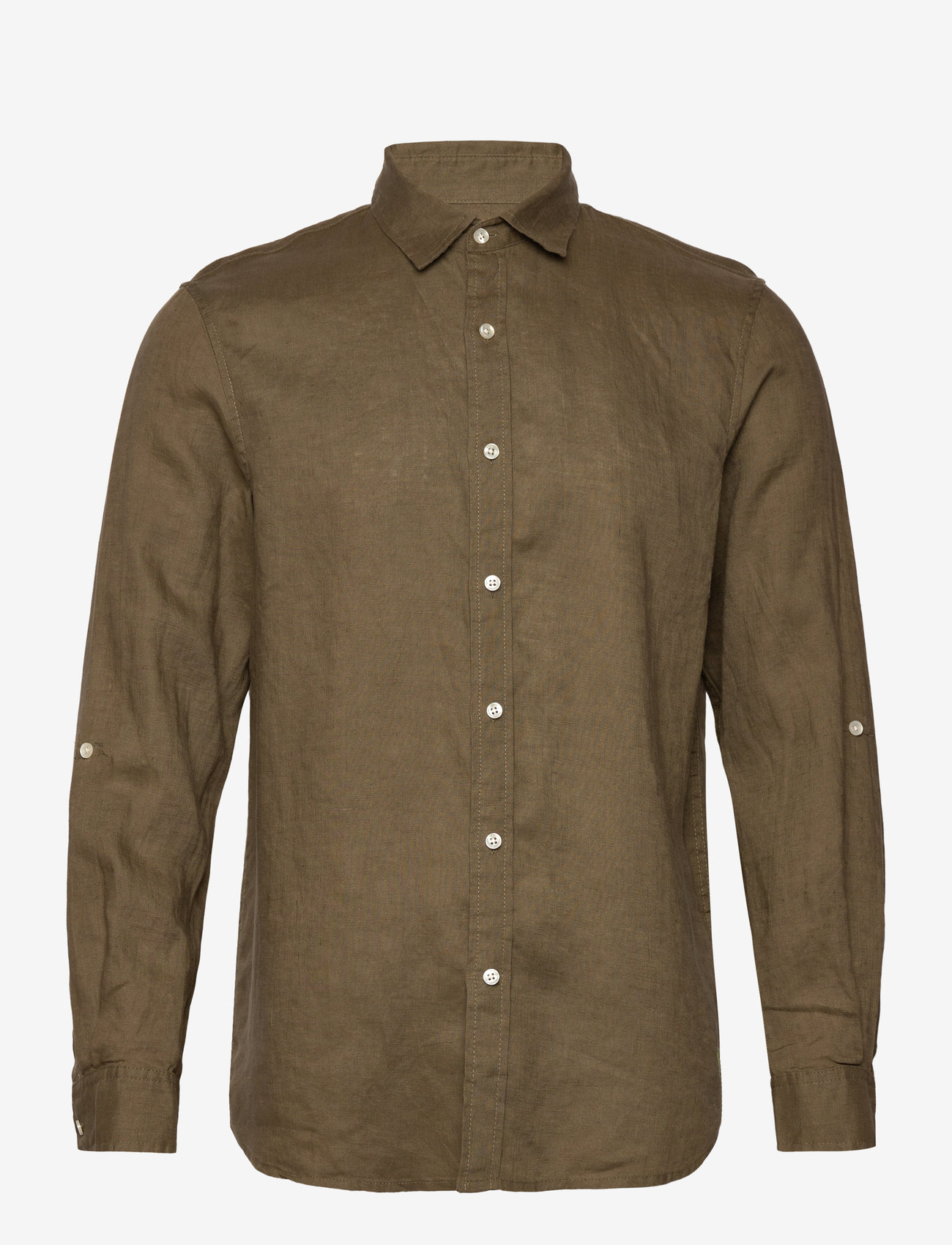 Scotch & Soda - Seasonal Core - Regular Fit Linen Shirt - linneskjortor - classic green - 0