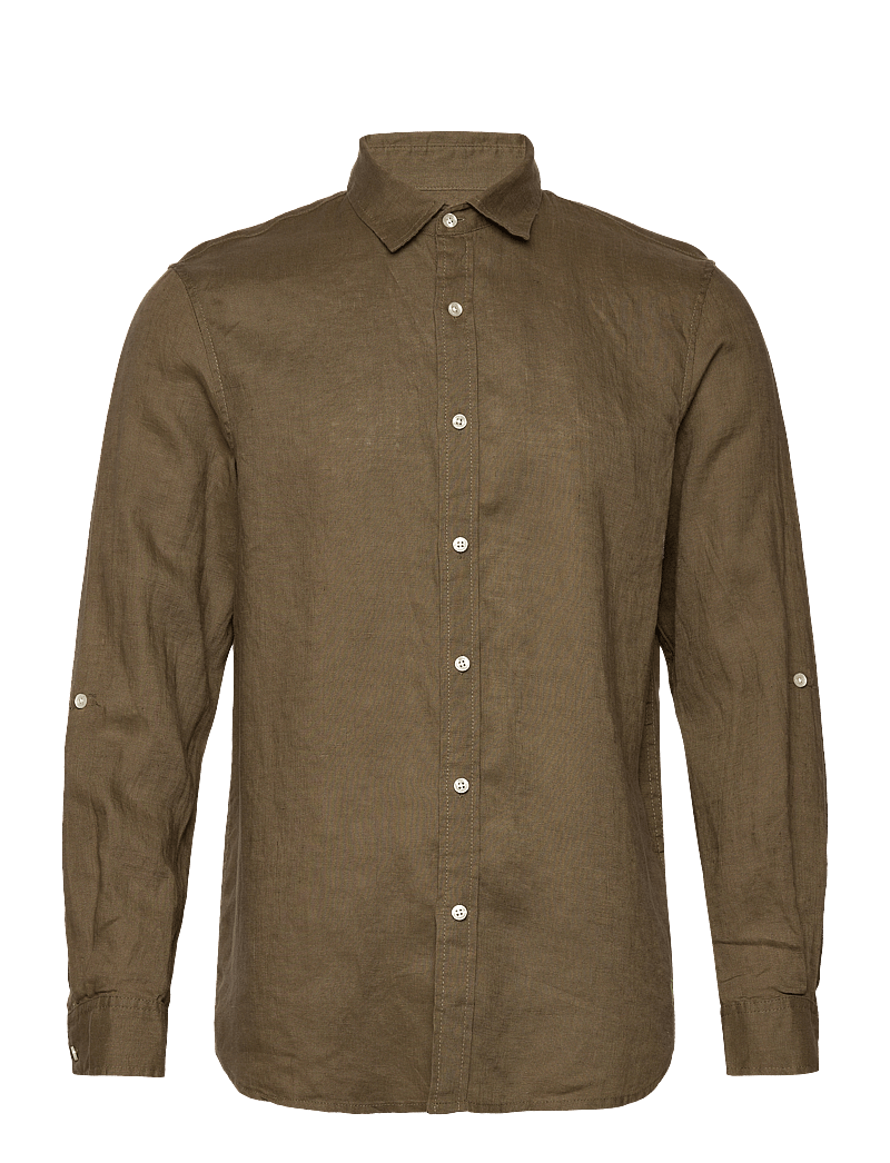 Scotch & Soda - Seasonal Core - Regular Fit Linen Shirt - linneskjortor - classic green - 0