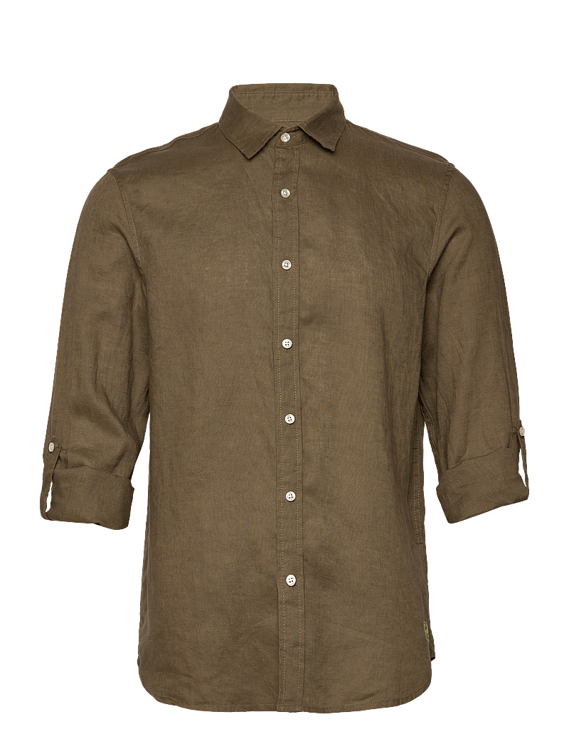 Scotch & Soda - Seasonal Core - Regular Fit Linen Shirt - linneskjortor - classic green - 2