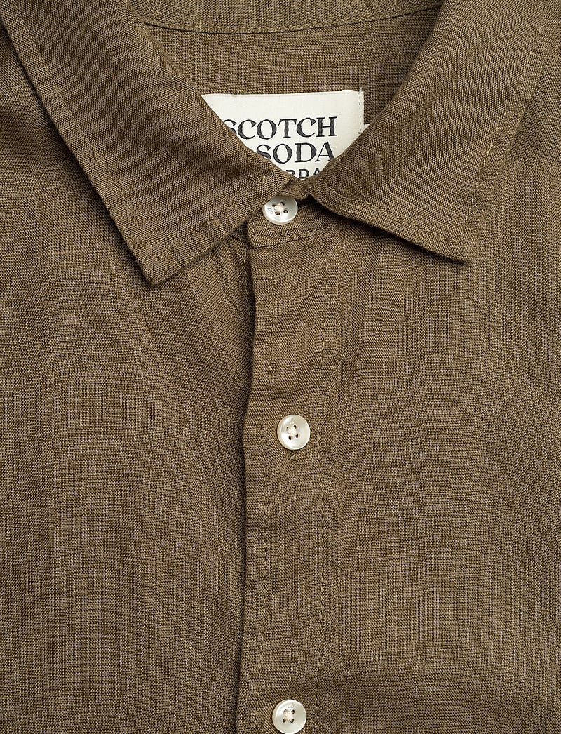 Scotch & Soda - Seasonal Core - Regular Fit Linen Shirt - linneskjortor - classic green - 3