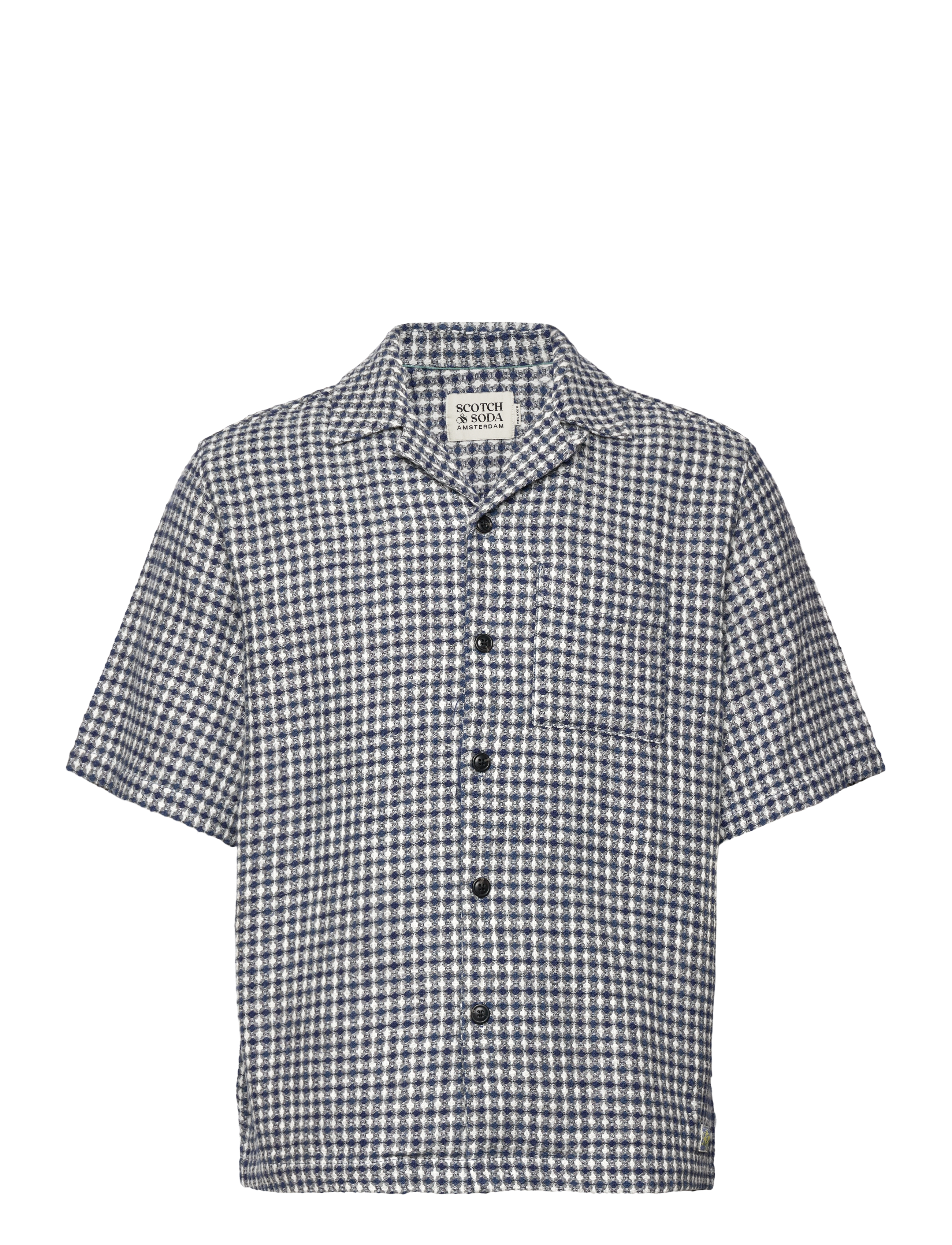 Scotch & Soda Relaxed Fit Short Sleeve Jacquard Shirt - Winter deals - BLUE DIAMOND / blue