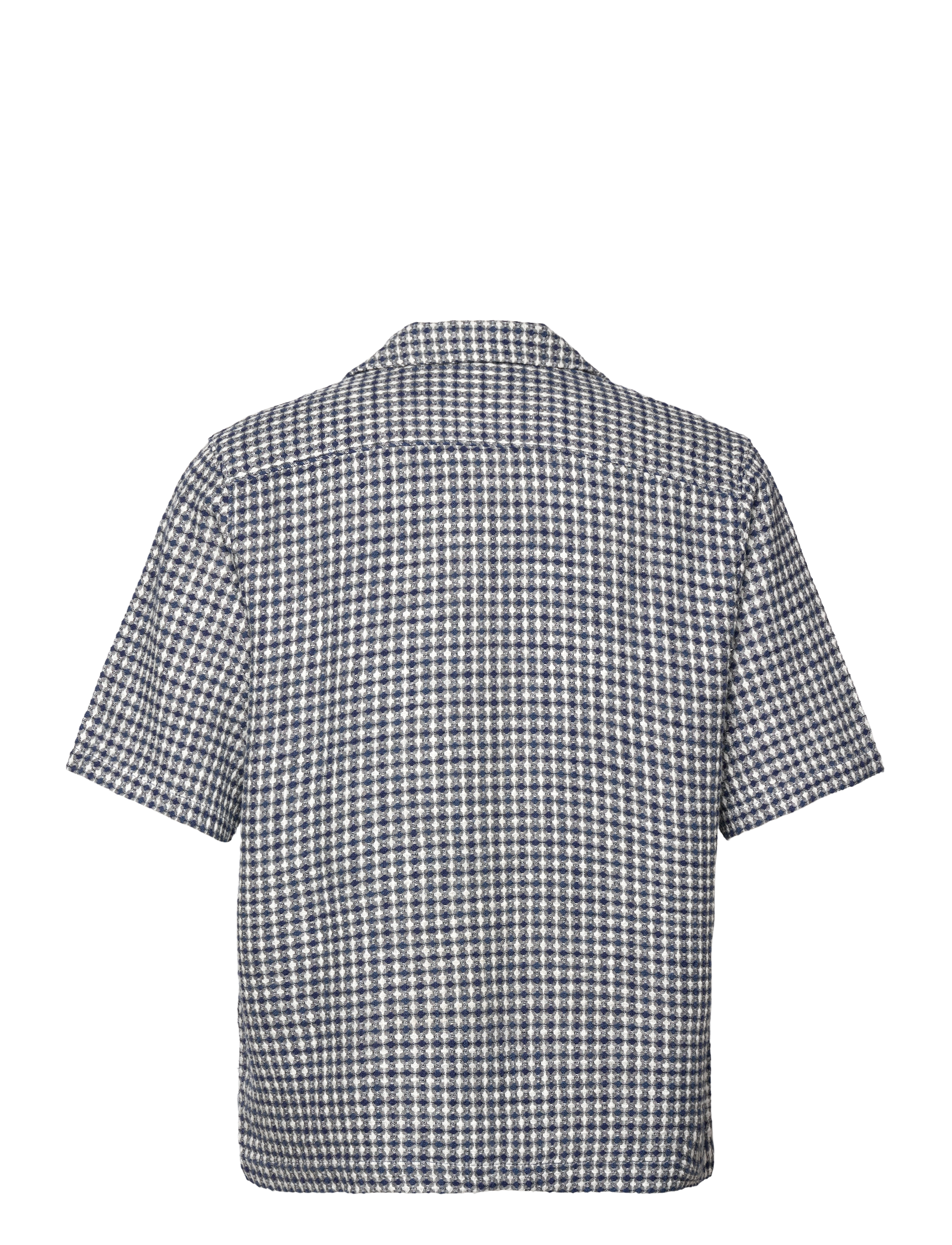 Scotch & Soda - Relaxed Fit Short Sleeve Jacquard Shirt - blue diamond - 1