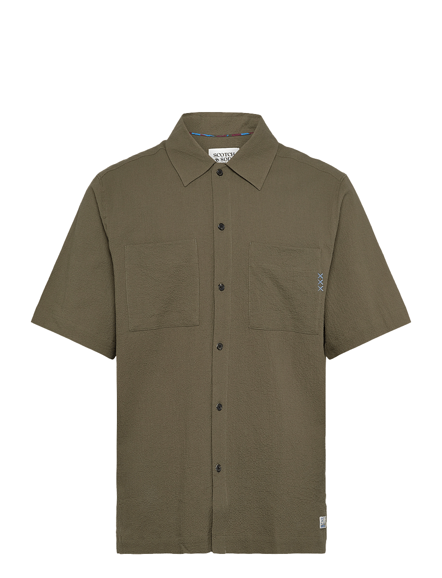 Scotch & Soda - Relaxed Fit Short Sleeve Seersucker Shirt - polos à manches courtes - classic green - 0
