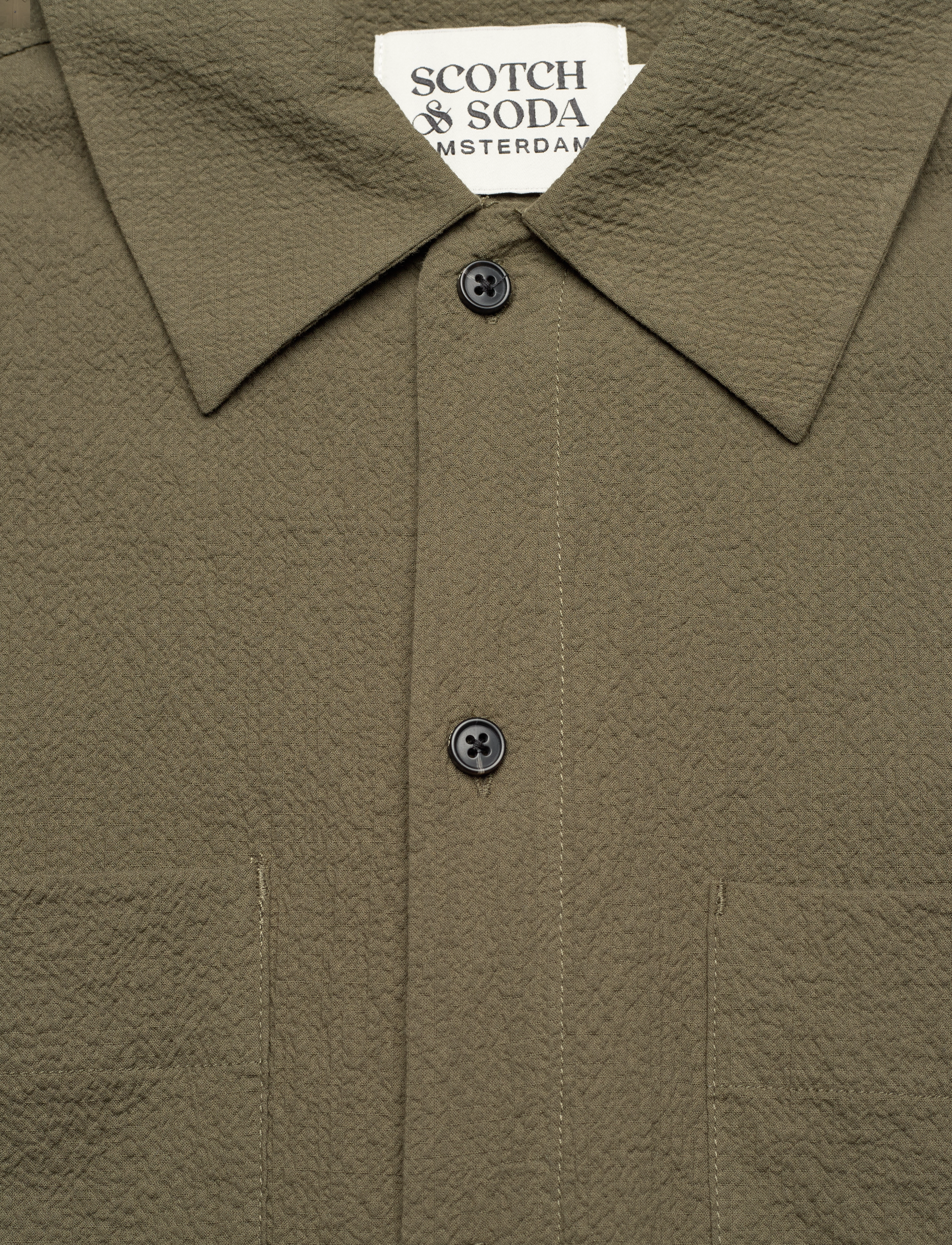 Scotch & Soda - Relaxed Fit Short Sleeve Seersucker Shirt - polos à manches courtes - classic green - 2