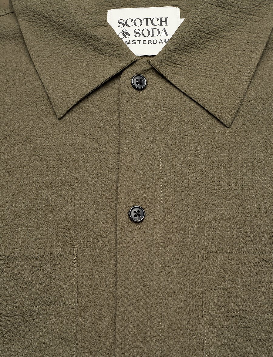Scotch & Soda - Relaxed Fit Short Sleeve Seersucker Shirt - polos à manches courtes - classic green - 2