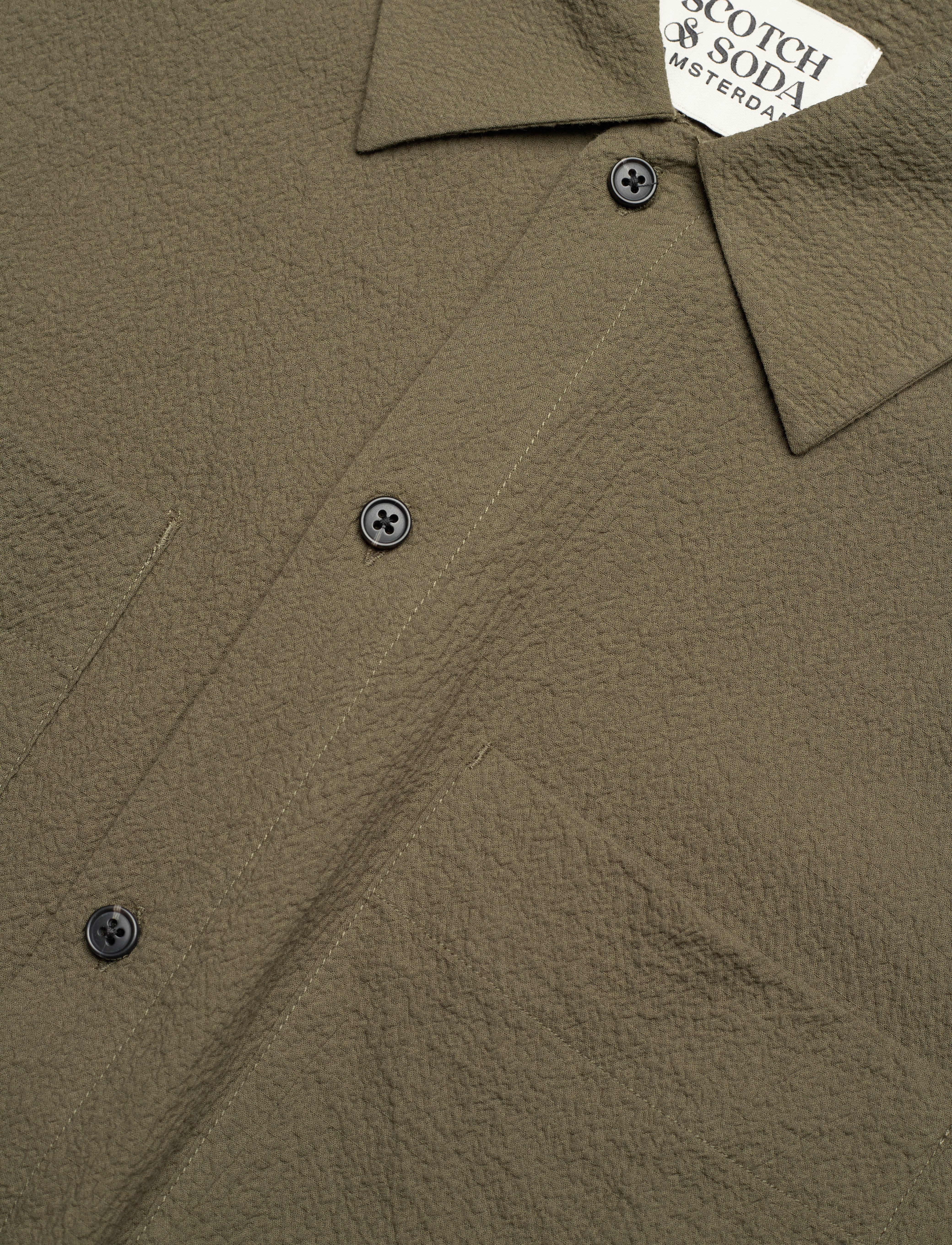 Scotch & Soda - Relaxed Fit Short Sleeve Seersucker Shirt - polos à manches courtes - classic green - 3