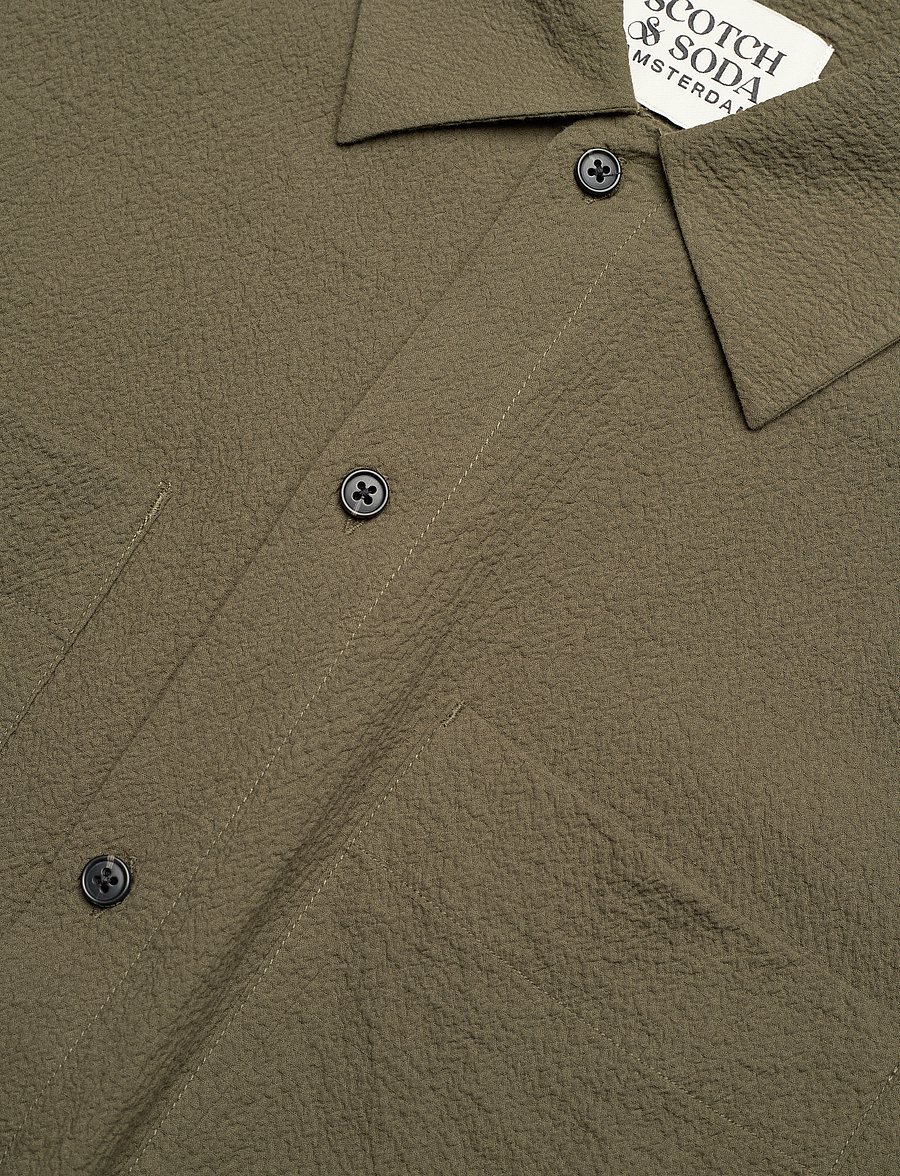 Scotch & Soda - Relaxed Fit Short Sleeve Seersucker Shirt - polos à manches courtes - classic green - 3