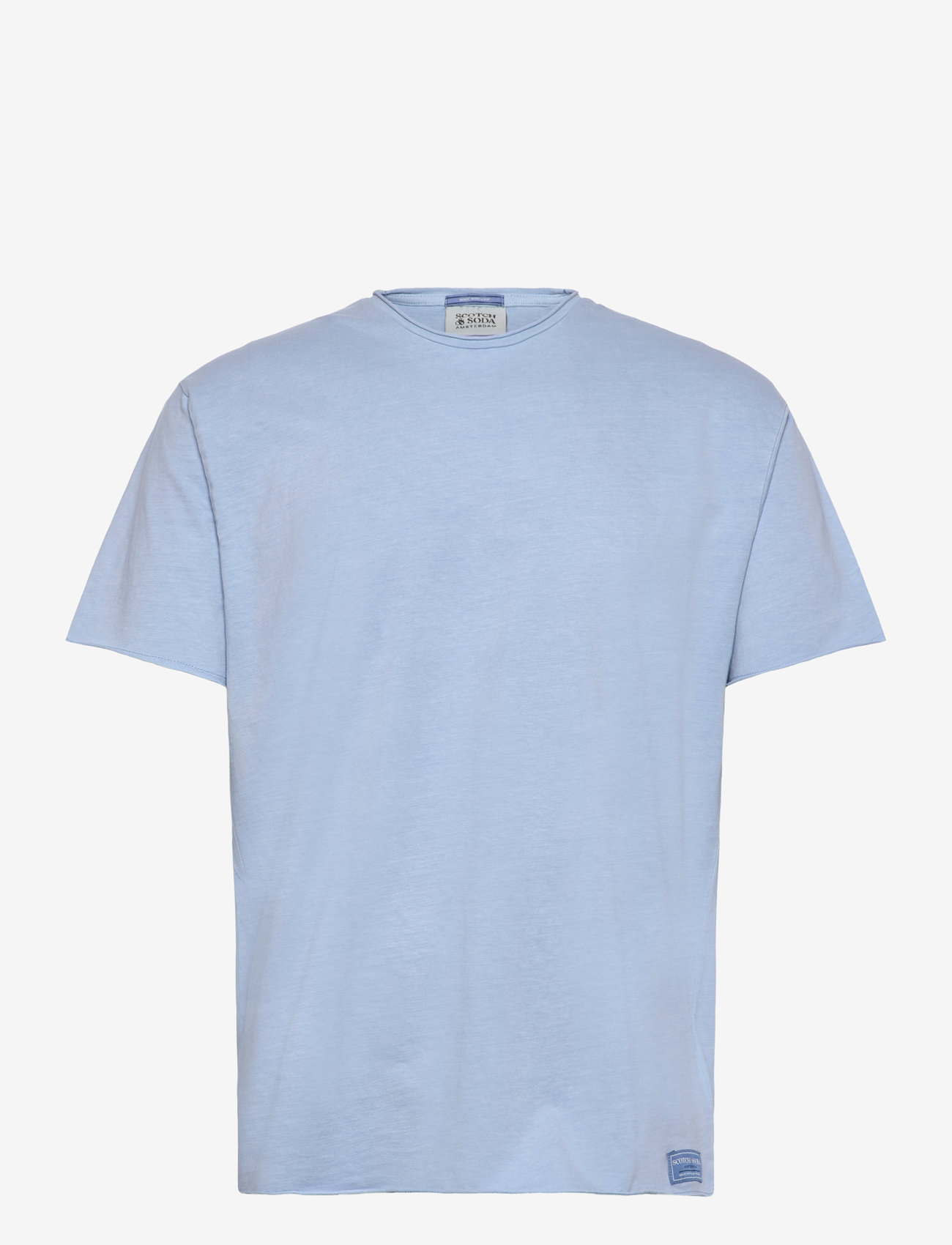 Scotch & Soda - Raw Edge Relaxed Fit T-Shirt - kortärmade t-shirts - spring blue - 0