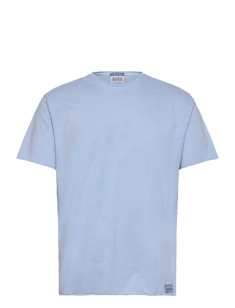Scotch & Soda - Raw Edge Relaxed Fit T-Shirt - lühikeste varrukatega t-särgid - spring blue - 0