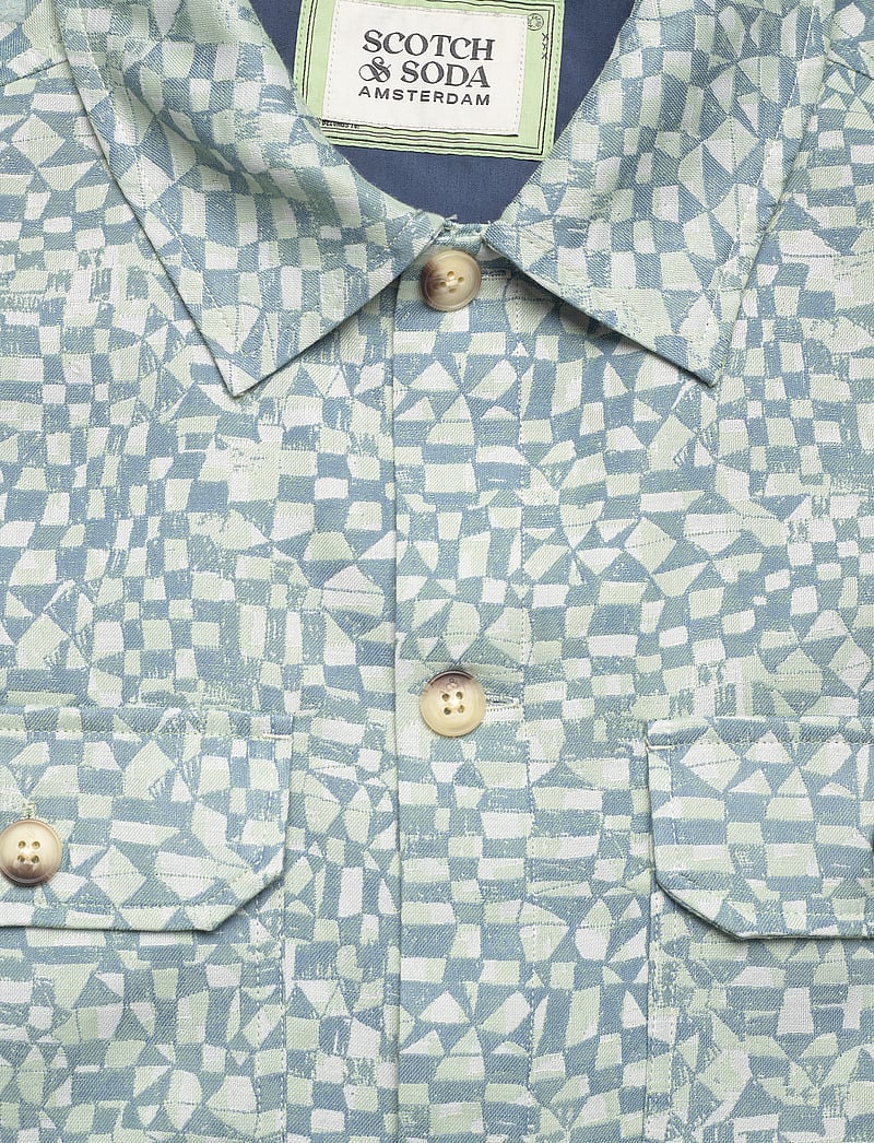 Scotch & Soda - Lightweight jacquard overshirt - overshirts - luna ditsy green aop - 3