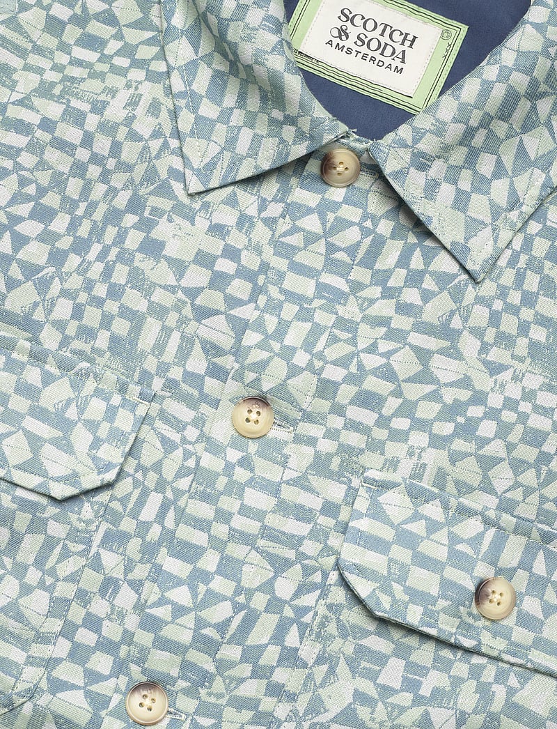 Scotch & Soda - Lightweight jacquard overshirt - overshirts - luna ditsy green aop - 4