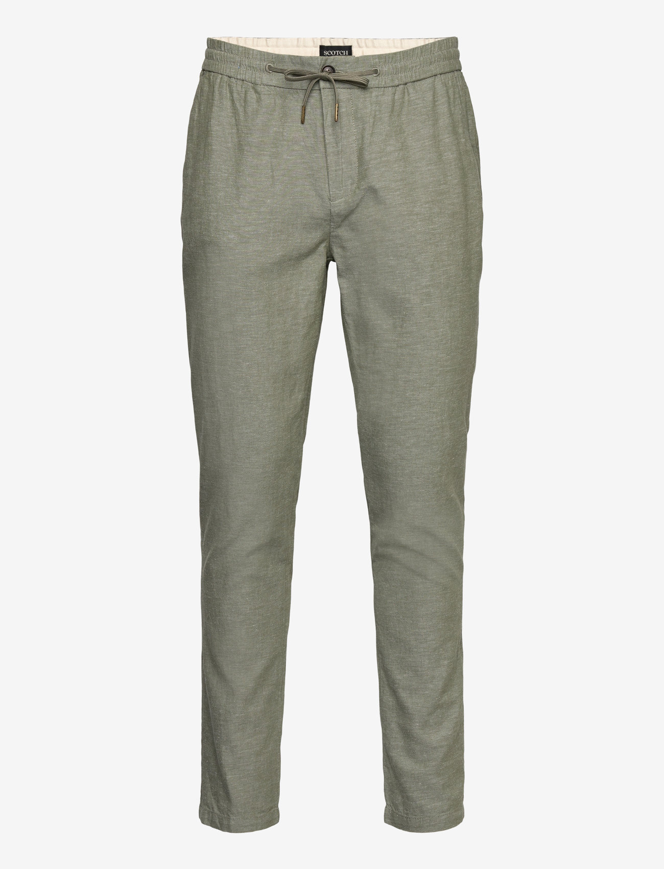 Scotch & Soda - Seasonal core - Warren cotton-linen twill jogger - linased püksid - army - 0