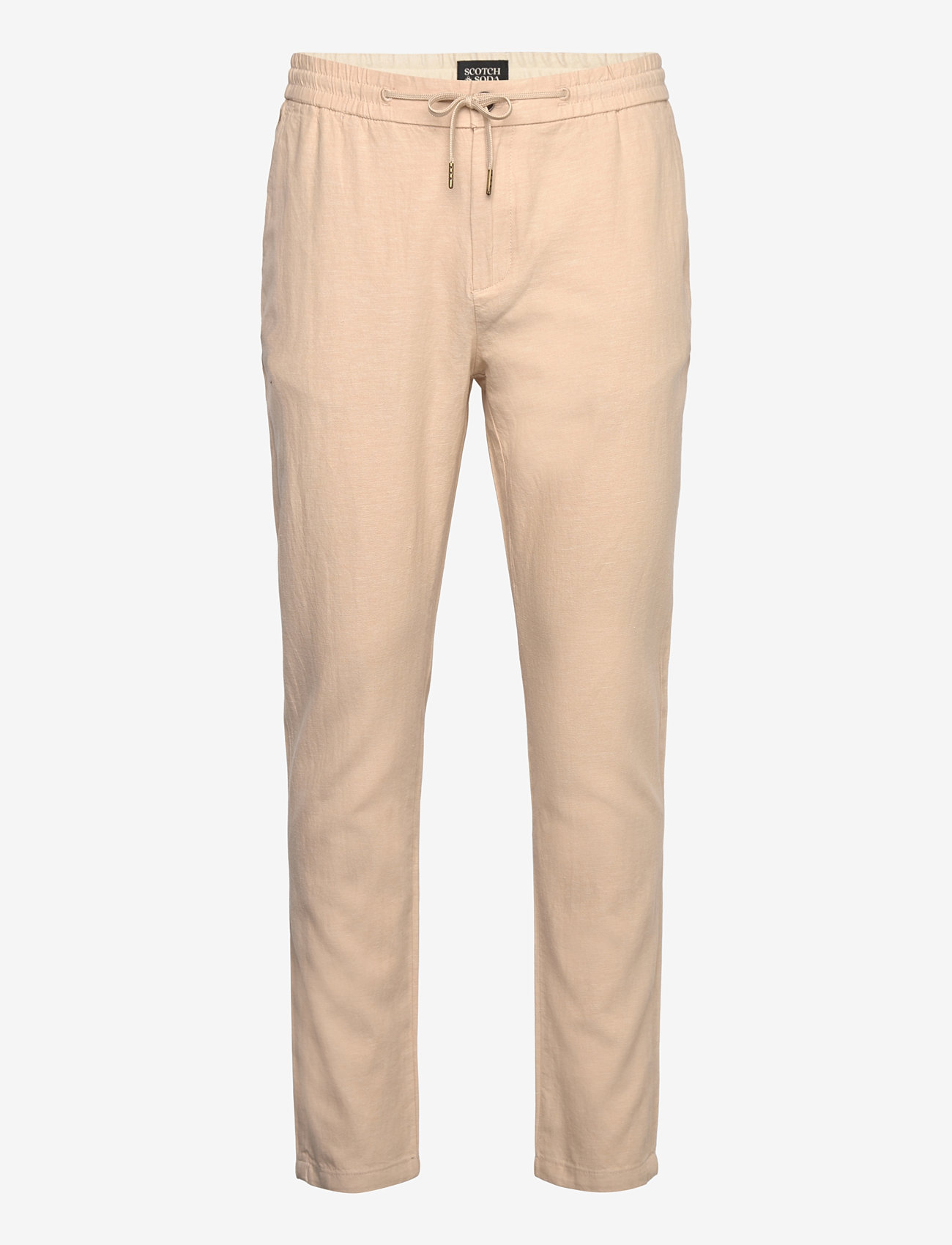 Scotch & Soda - Seasonal core - Warren cotton-linen twill jogger - linased püksid - soft camel - 0