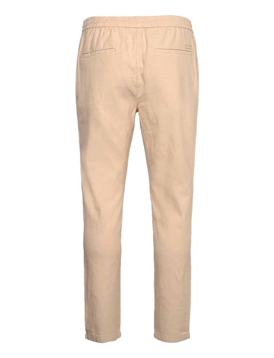 Scotch & Soda - Seasonal core - Warren cotton-linen twill jogger - soft camel - 1