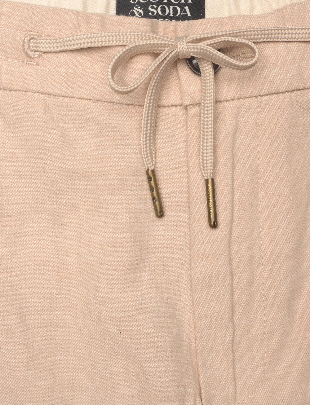Scotch & Soda - Seasonal core - Warren cotton-linen twill jogger - leinenhosen - soft camel - 3