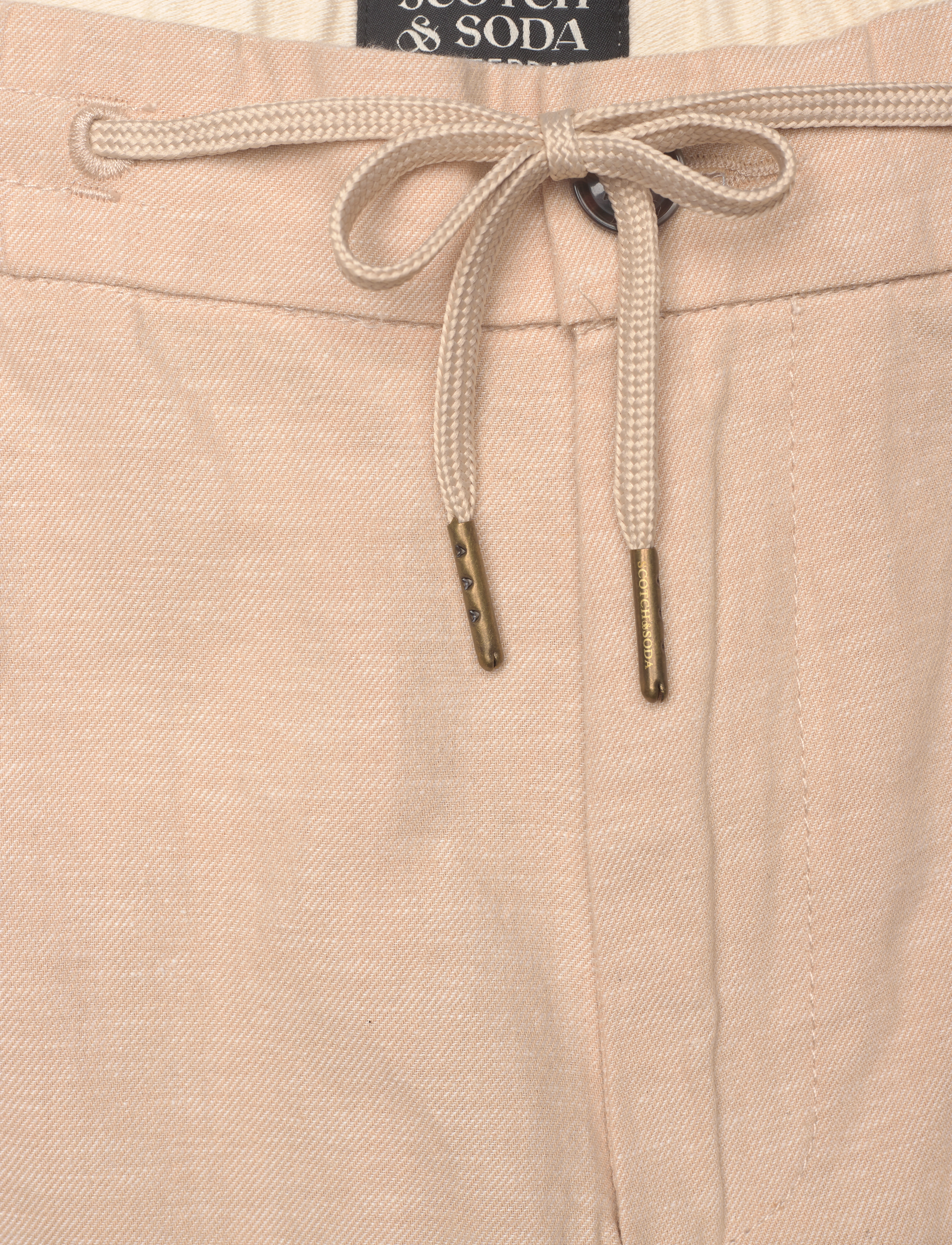 Scotch & Soda - Seasonal core - Warren cotton-linen twill jogger - soft camel - 3