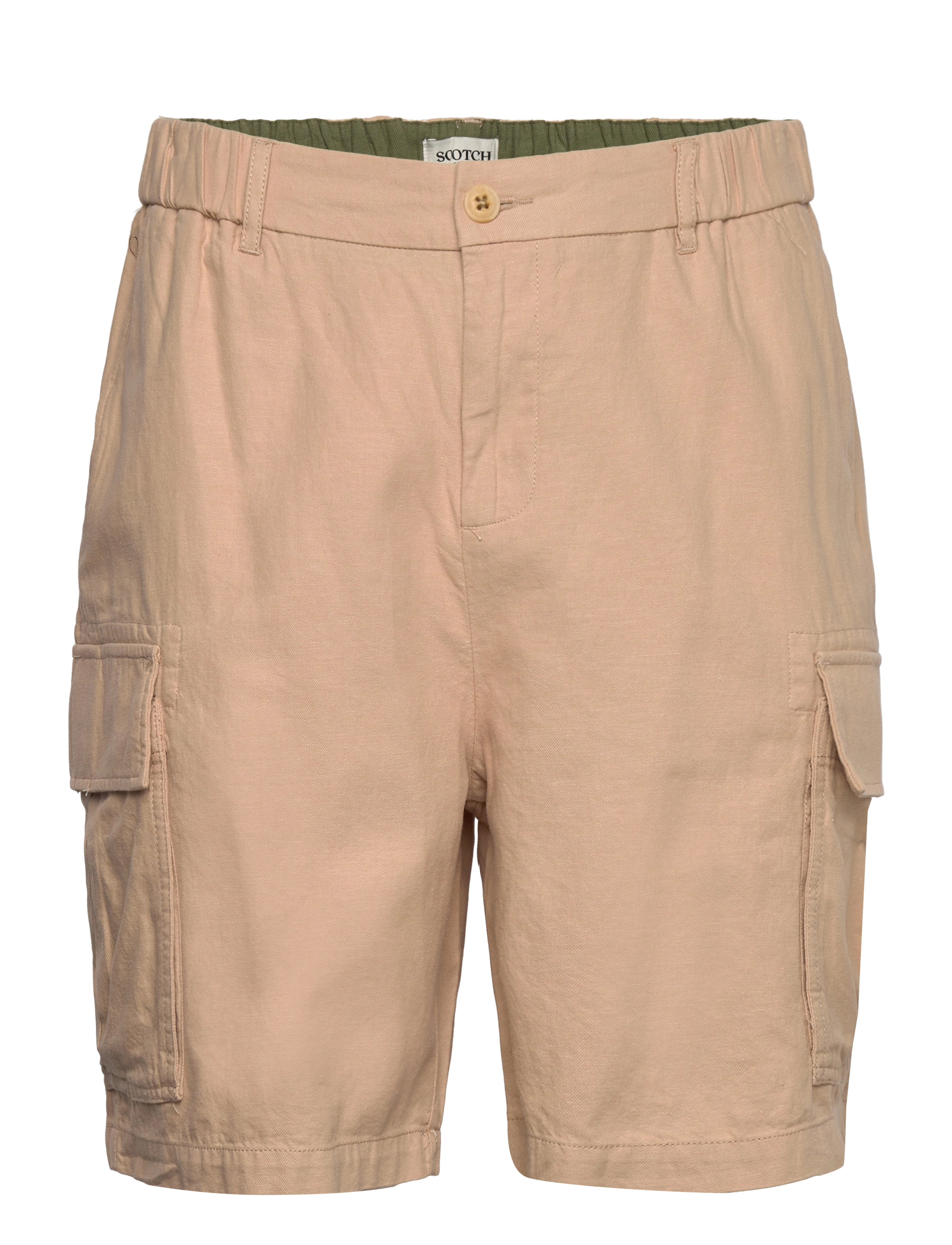 Scotch & Soda Cotton-linen relaxed fit cargo short - Cargo shorts - SOFT CAMEL / beige