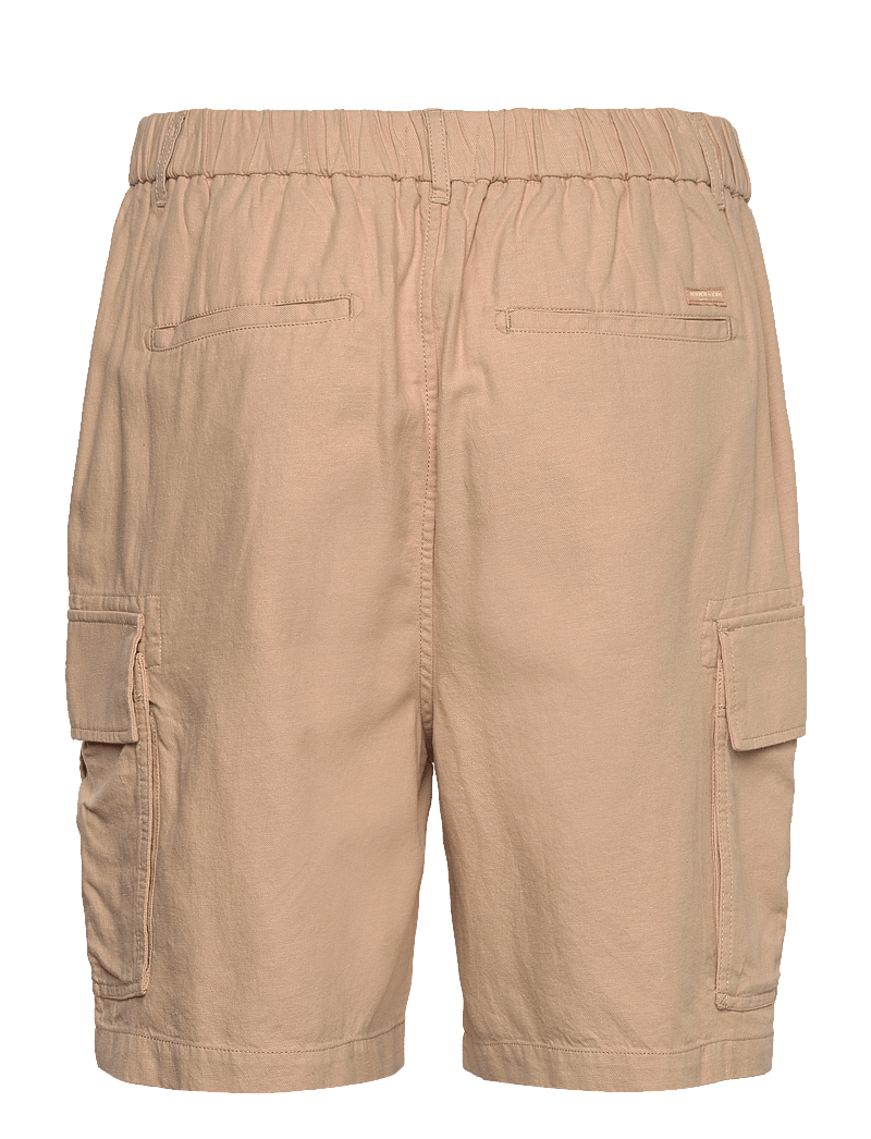 Scotch & Soda - Cotton-linen relaxed fit cargo short - leinen-shorts - soft camel - 1