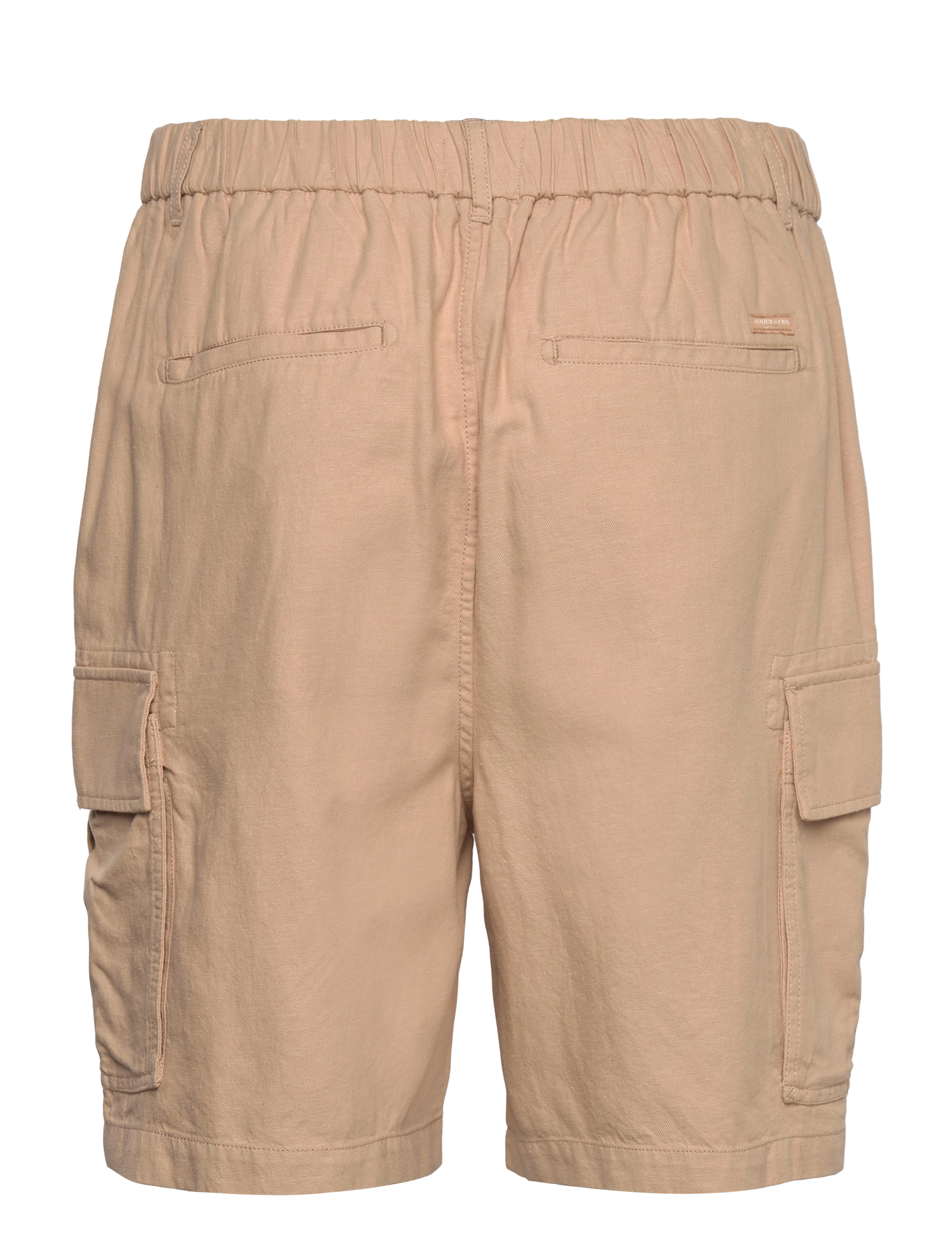 Scotch & Soda - Cotton-linen relaxed fit cargo short - soft camel - 1