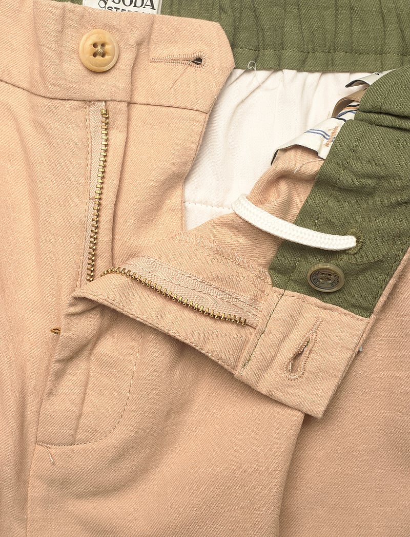 Scotch & Soda - Cotton-linen relaxed fit cargo short - leinen-shorts - soft camel - 3