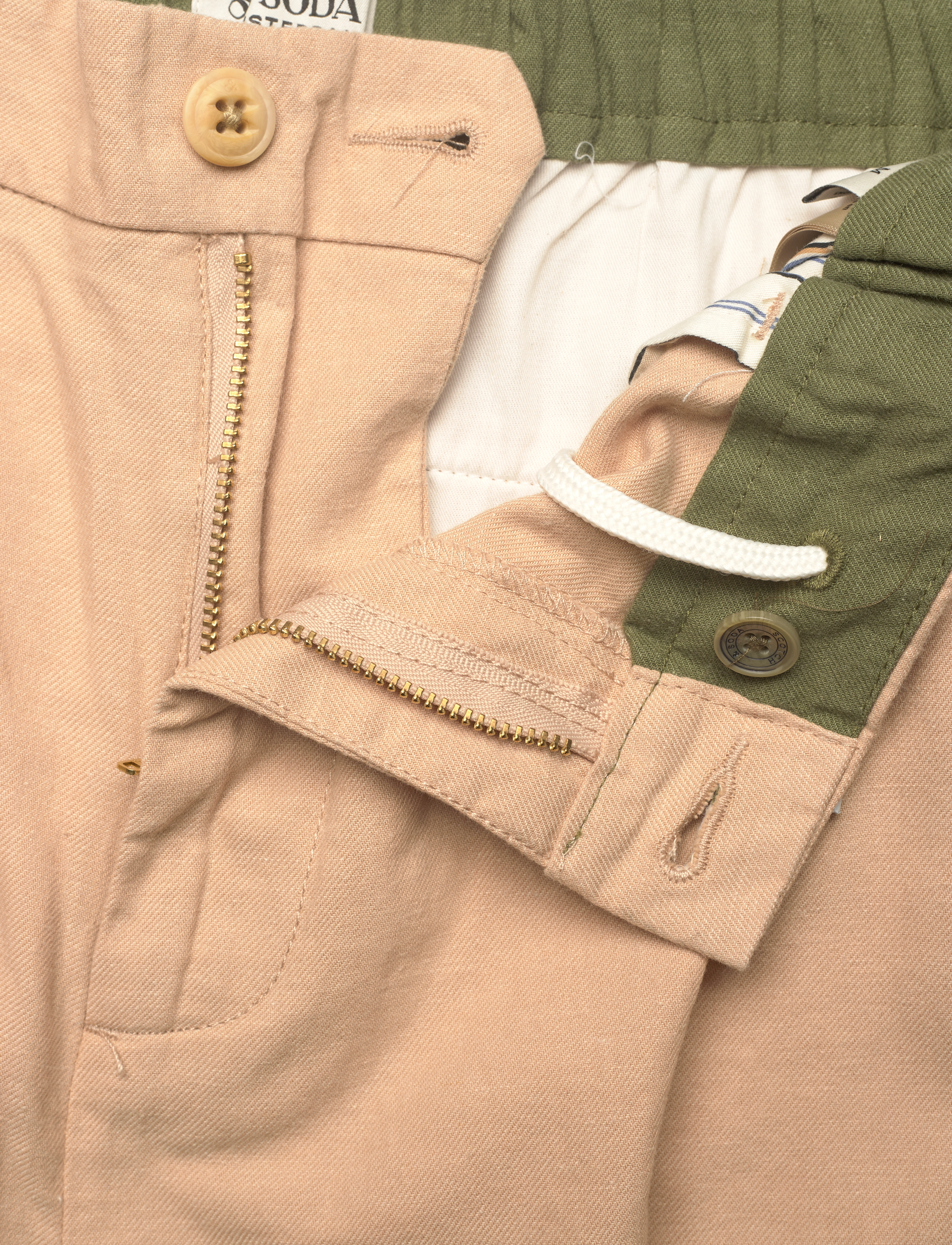Scotch & Soda - Cotton-linen relaxed fit cargo short - soft camel - 3