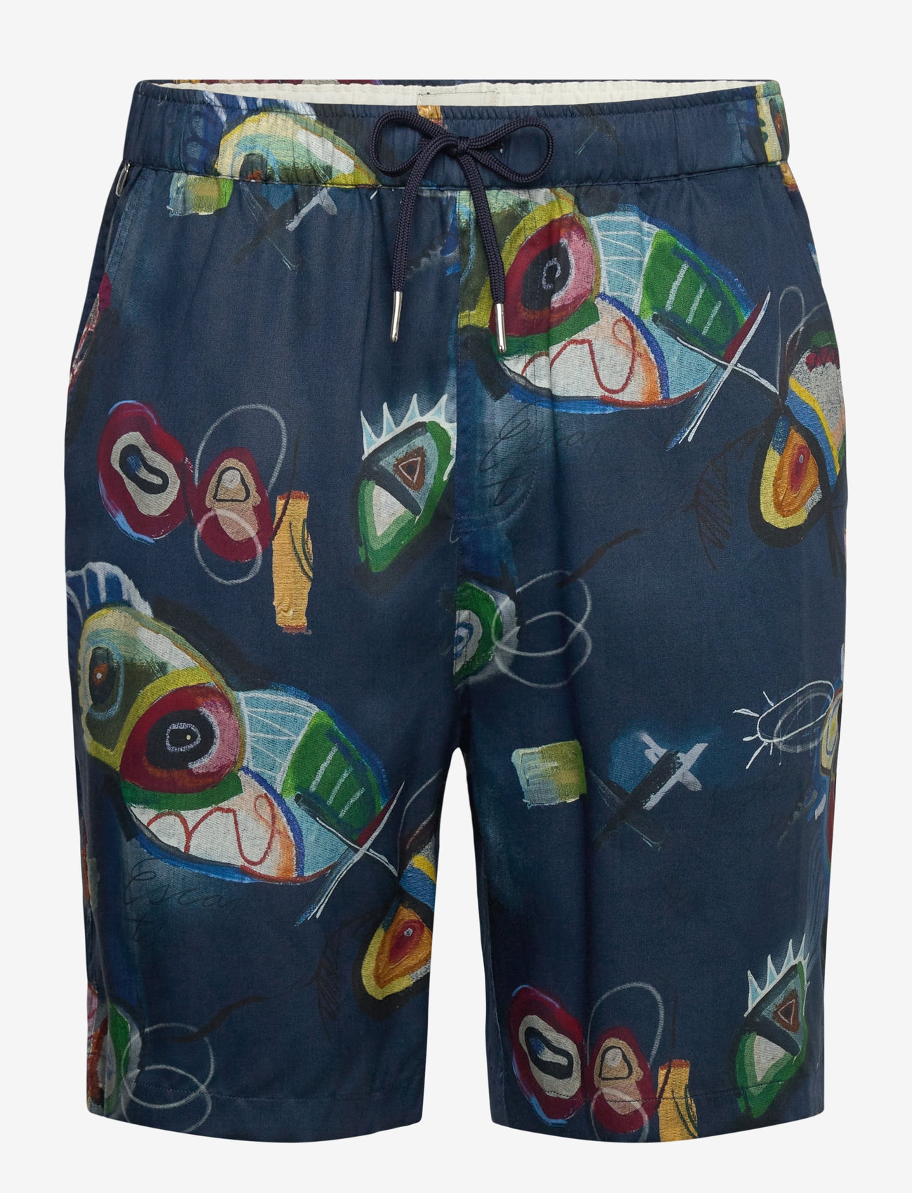 Scotch & Soda - Fave - relaxed fit printed tencel bermuda short - casual shorts - abstract island night aop - 0