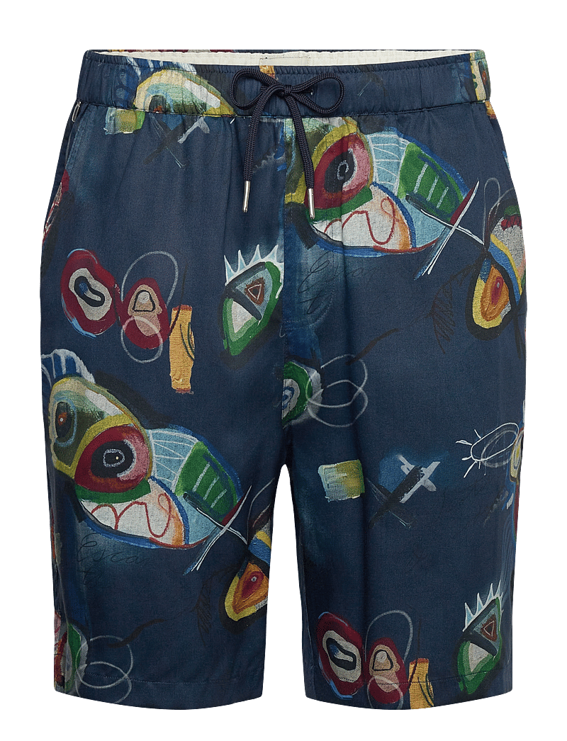 Scotch & Soda - Fave - relaxed fit printed tencel bermuda short - casual shorts - abstract island night aop - 0