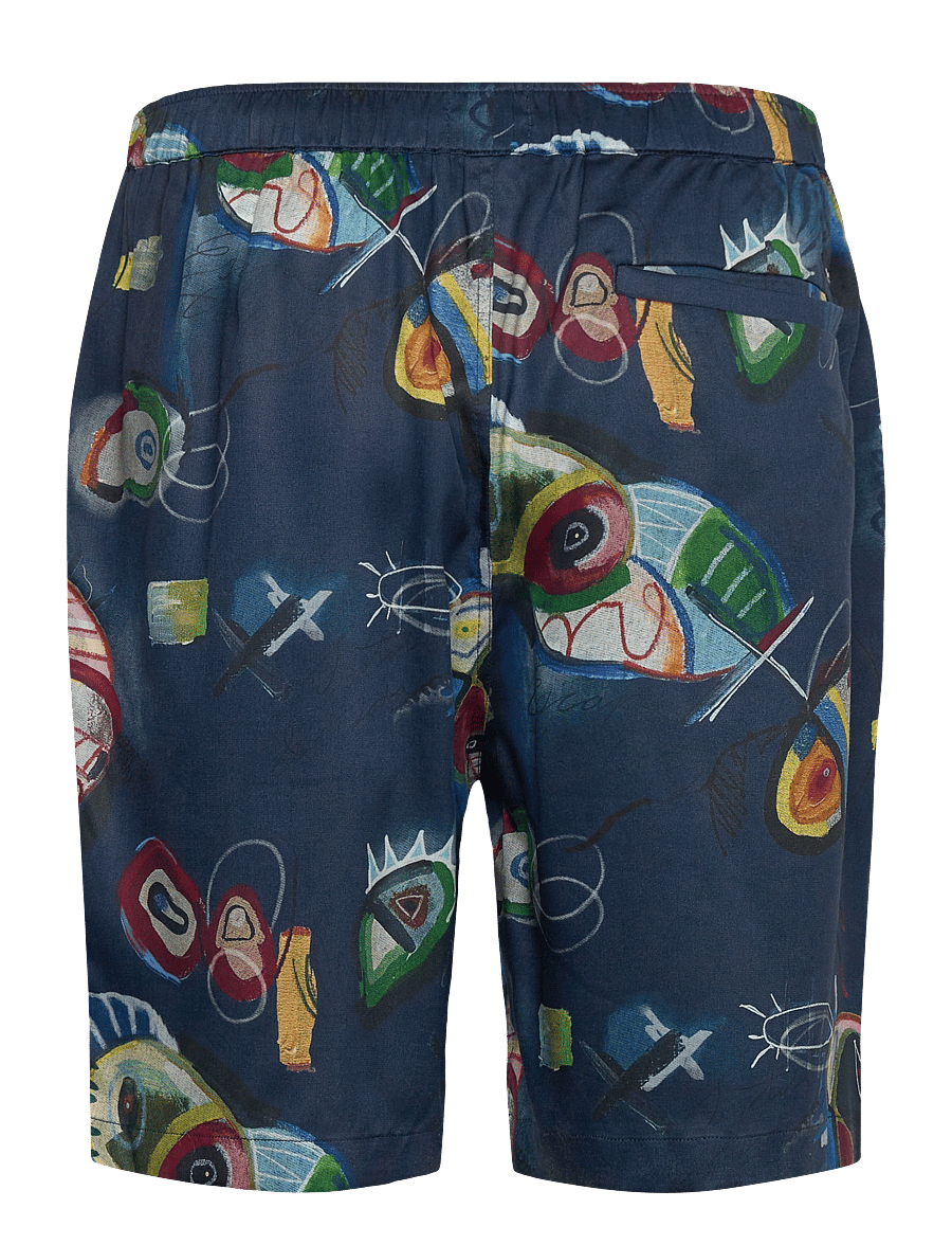Scotch & Soda - Fave - relaxed fit printed tencel bermuda short - rennot shortsit - abstract island night aop - 1
