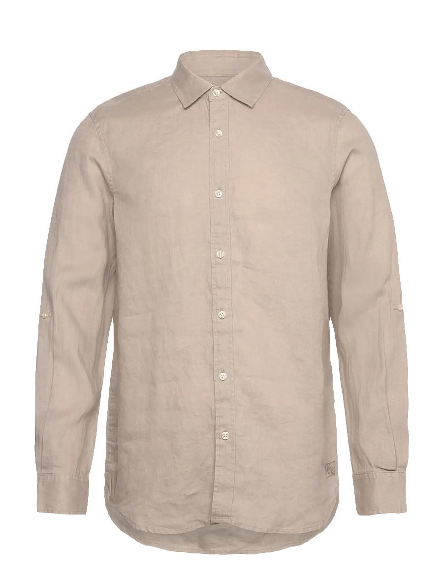 Scotch & Soda - Seasonal core - Regular fit linen shirt - chemises de lin - highway grey - 0