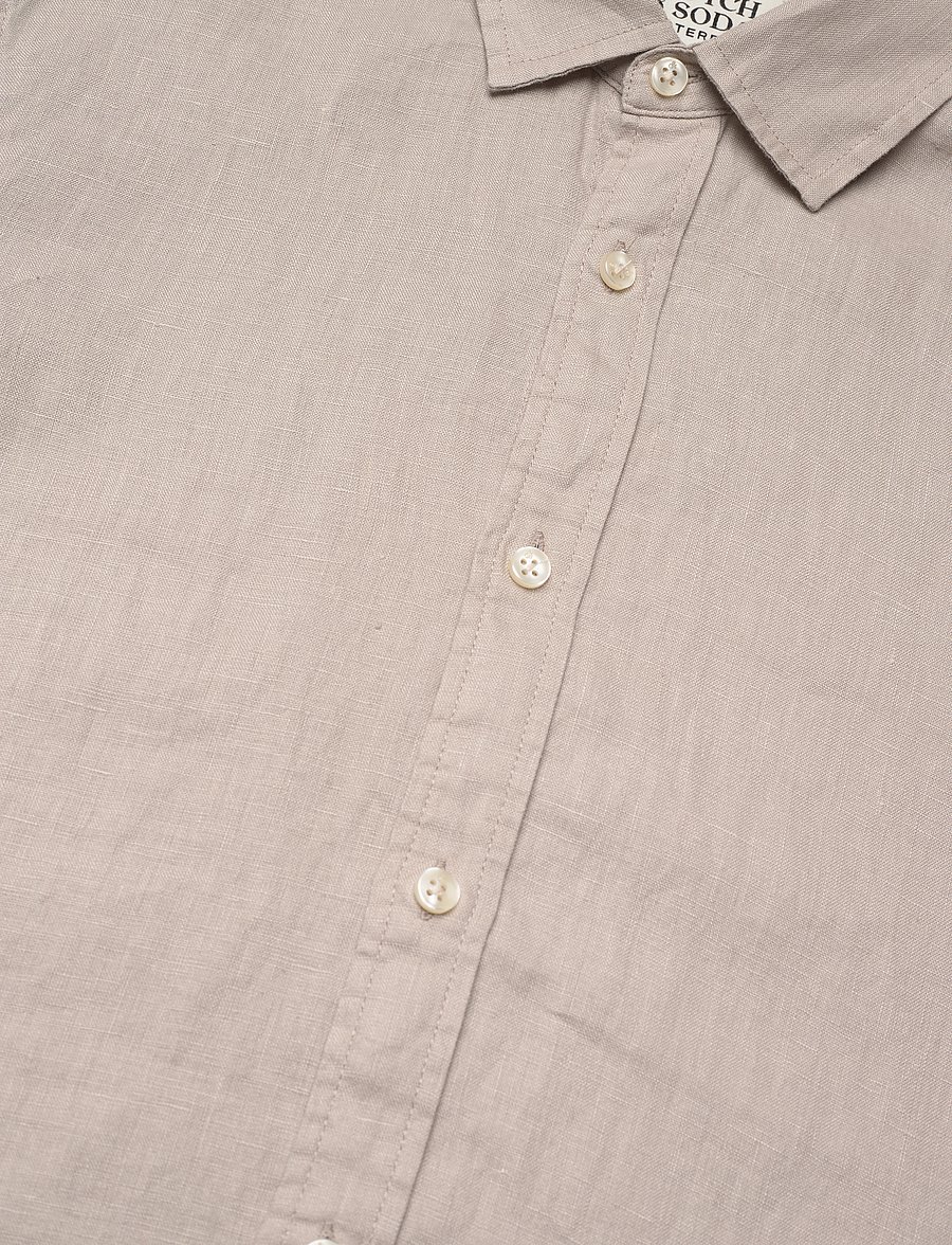 Scotch & Soda - Seasonal core - Regular fit linen shirt - chemises de lin - highway grey - 4