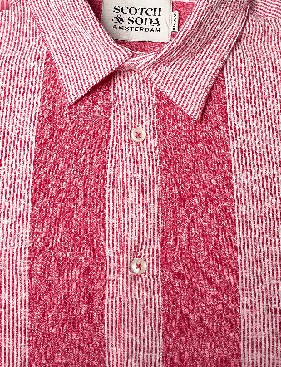 Scotch & Soda - Crinkled-stripe regular fit shirt - gestreifte hemden - roadside red stripe - 2