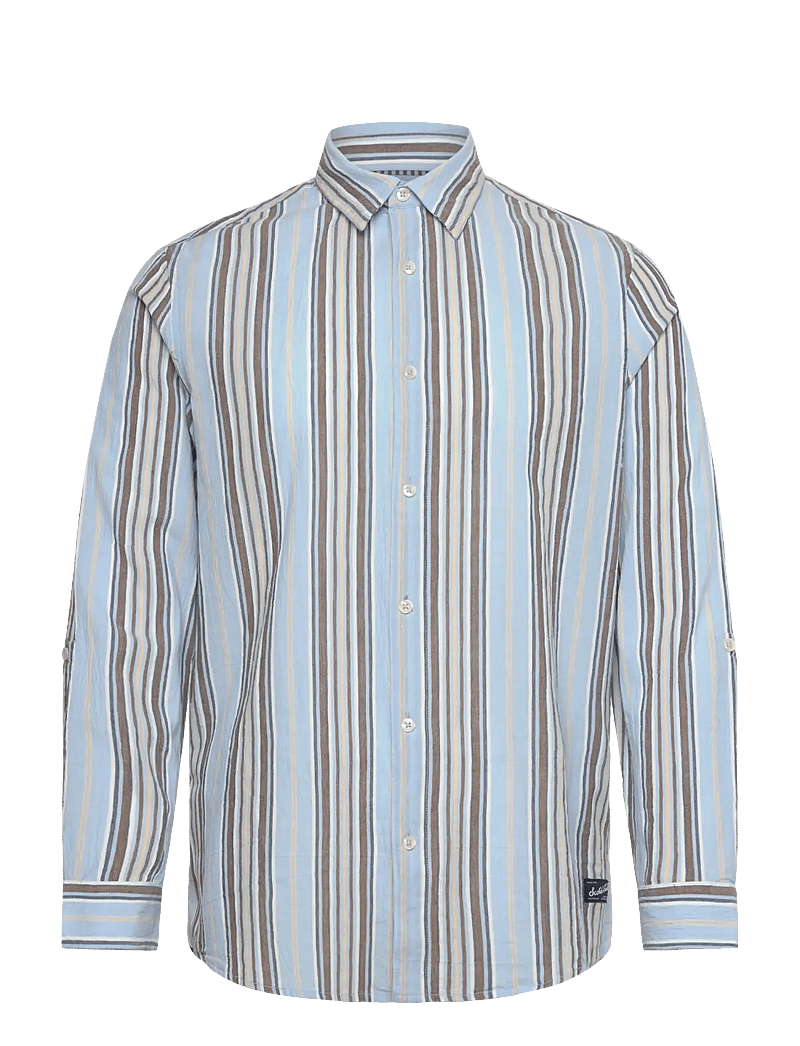 Scotch & Soda - Crinkled-stripe regular fit shirt - stribede skjorter - soft camel stripe - 0