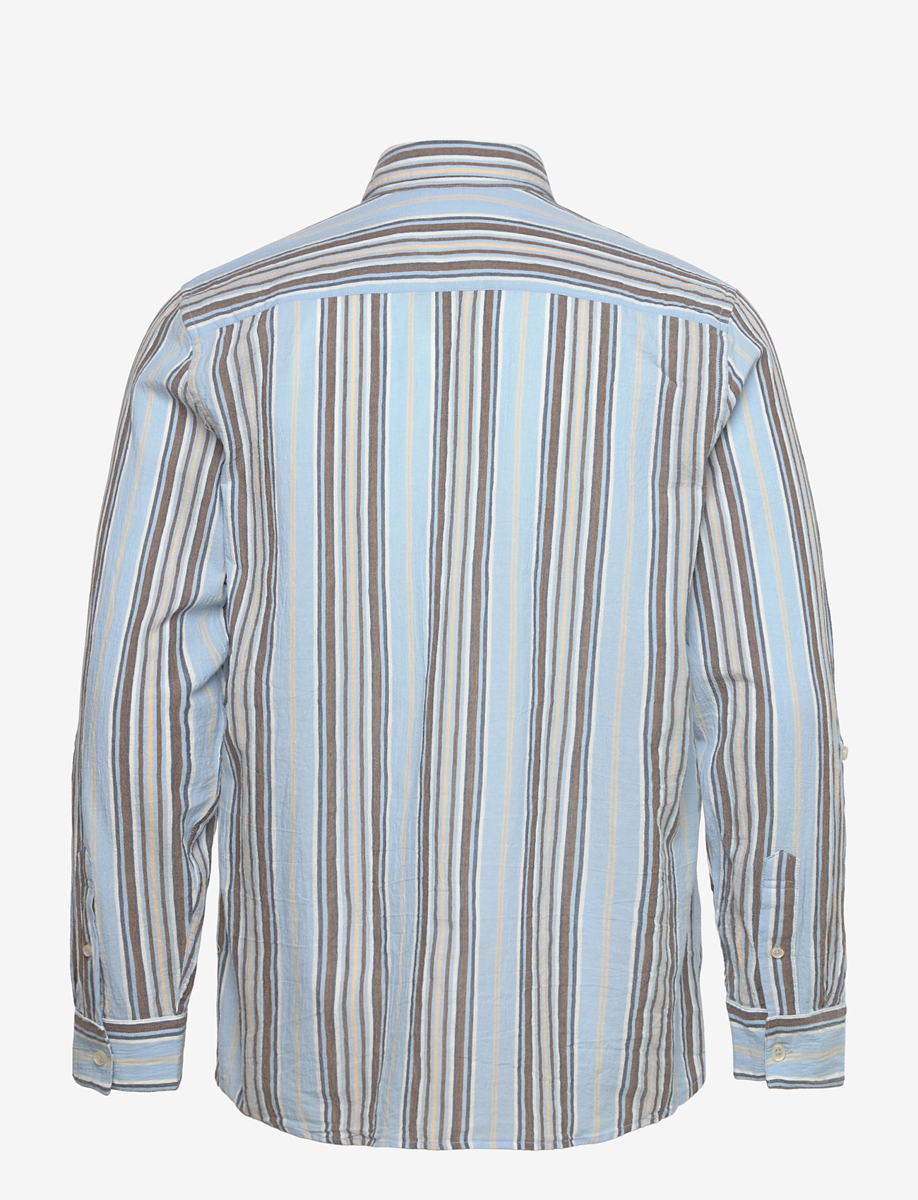 Scotch & Soda - Crinkled-stripe regular fit shirt - triibulised särgid - soft camel stripe - 1