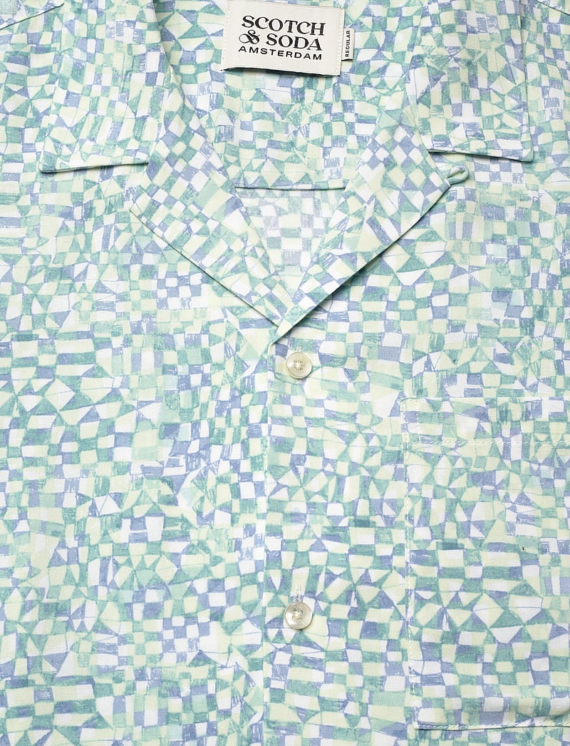 Scotch & Soda - AOP short-sleeved regular fit viscose shirt - kurzarmhemden - luna ditsy green aop - 2