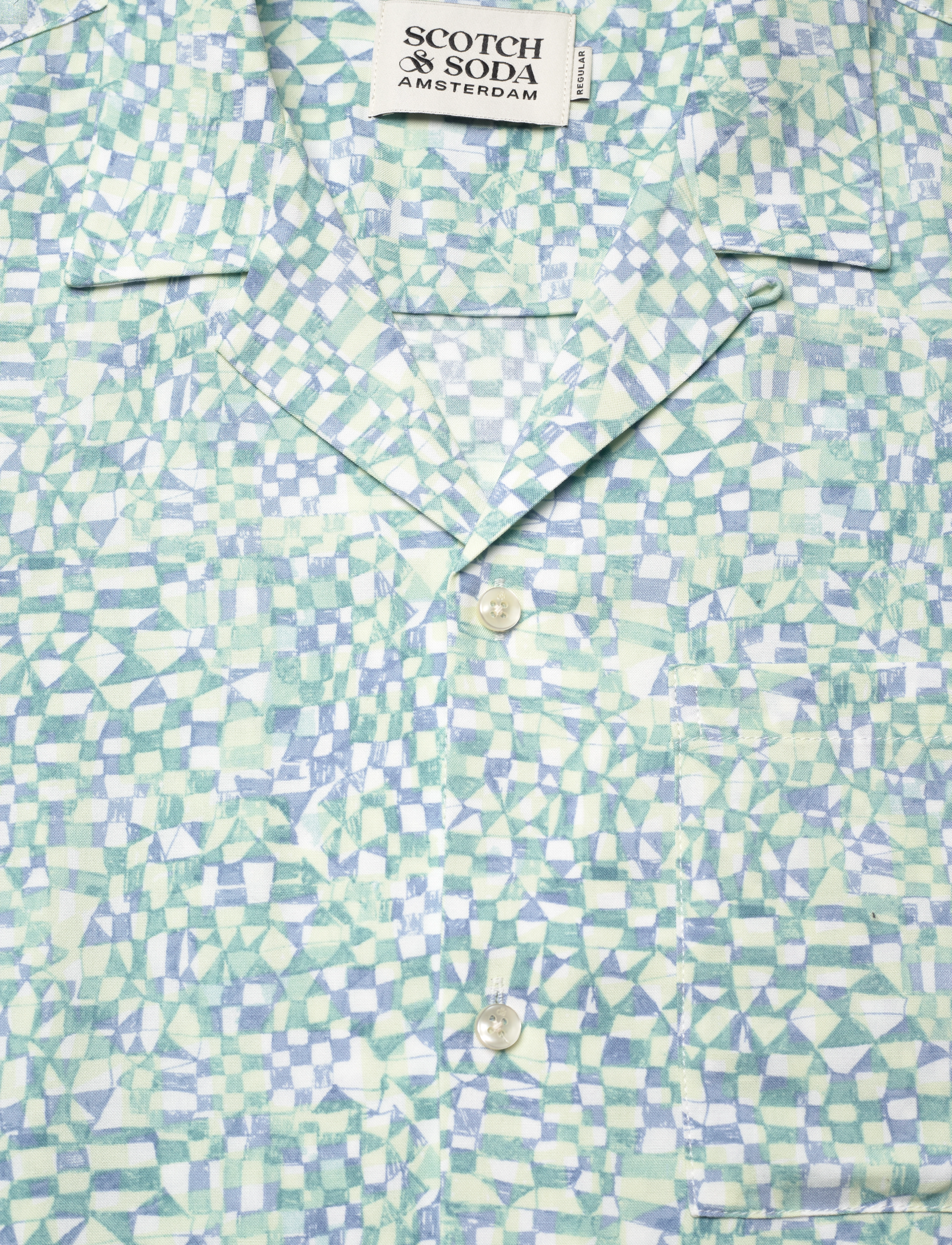 Scotch & Soda - AOP short-sleeved regular fit viscose shirt - kurzarmhemden - luna ditsy green aop - 2
