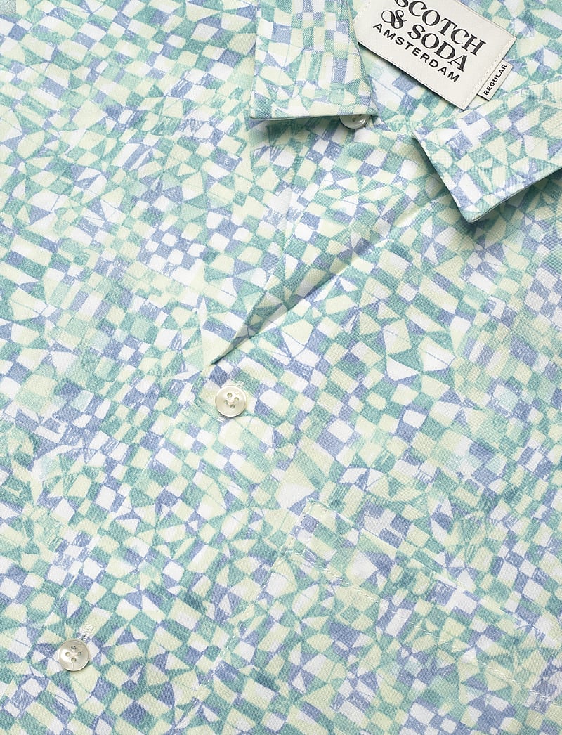 Scotch & Soda - AOP short-sleeved regular fit viscose shirt - kurzarmhemden - luna ditsy green aop - 3