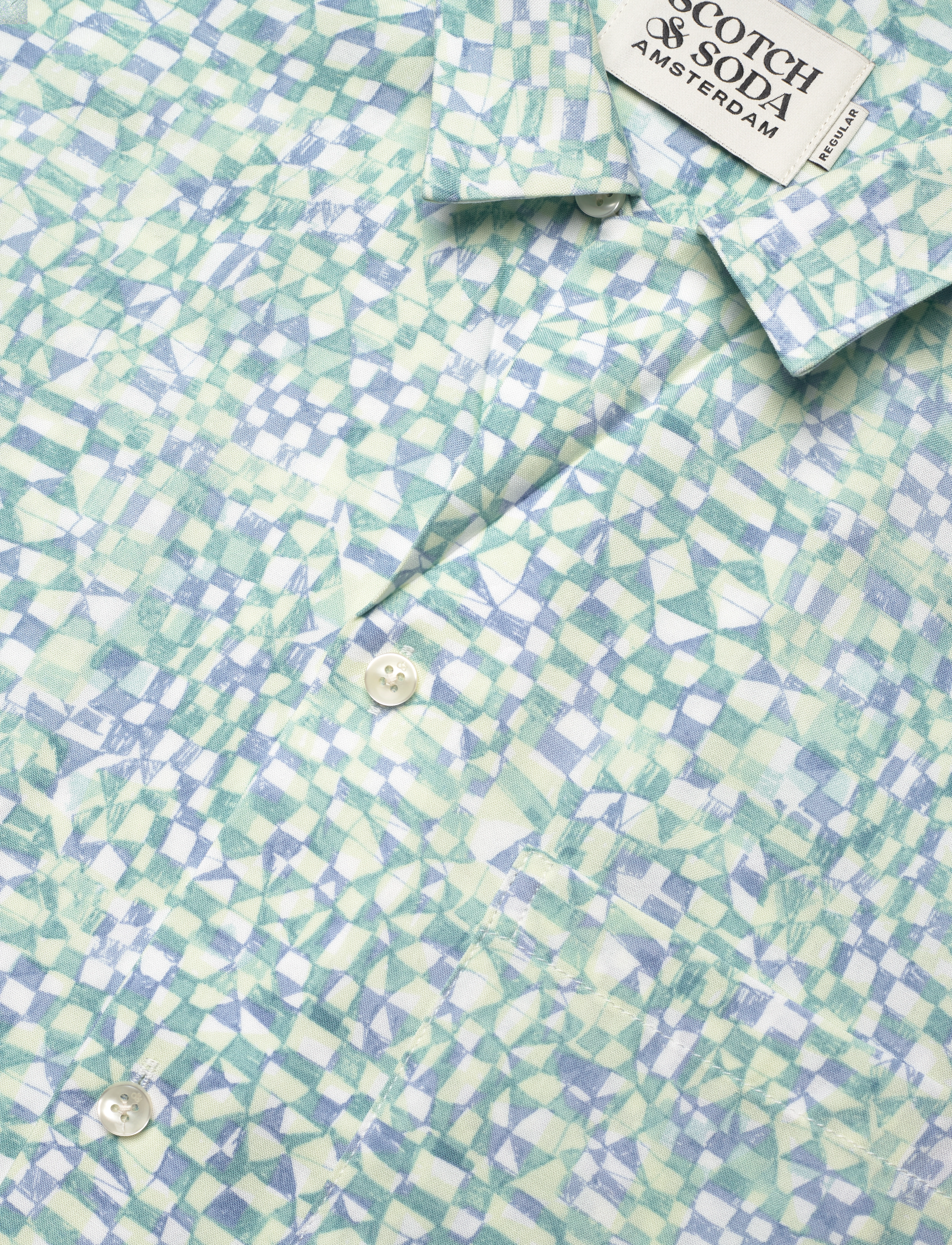 Scotch & Soda - AOP short-sleeved regular fit viscose shirt - kurzarmhemden - luna ditsy green aop - 3
