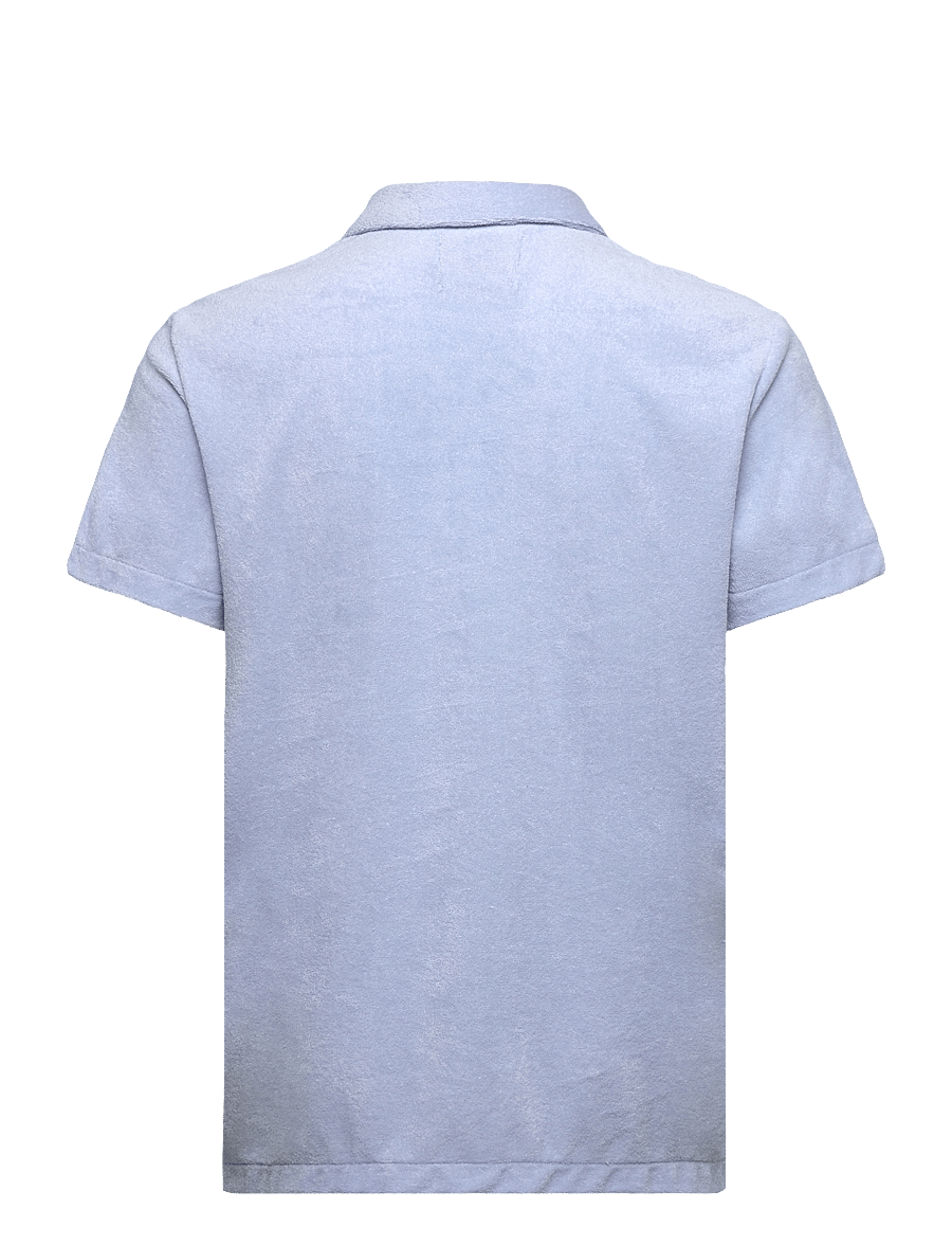 Scotch & Soda - Short-sleeved regular fit towelling shirt - kortærmede poloer - sky blue - 1