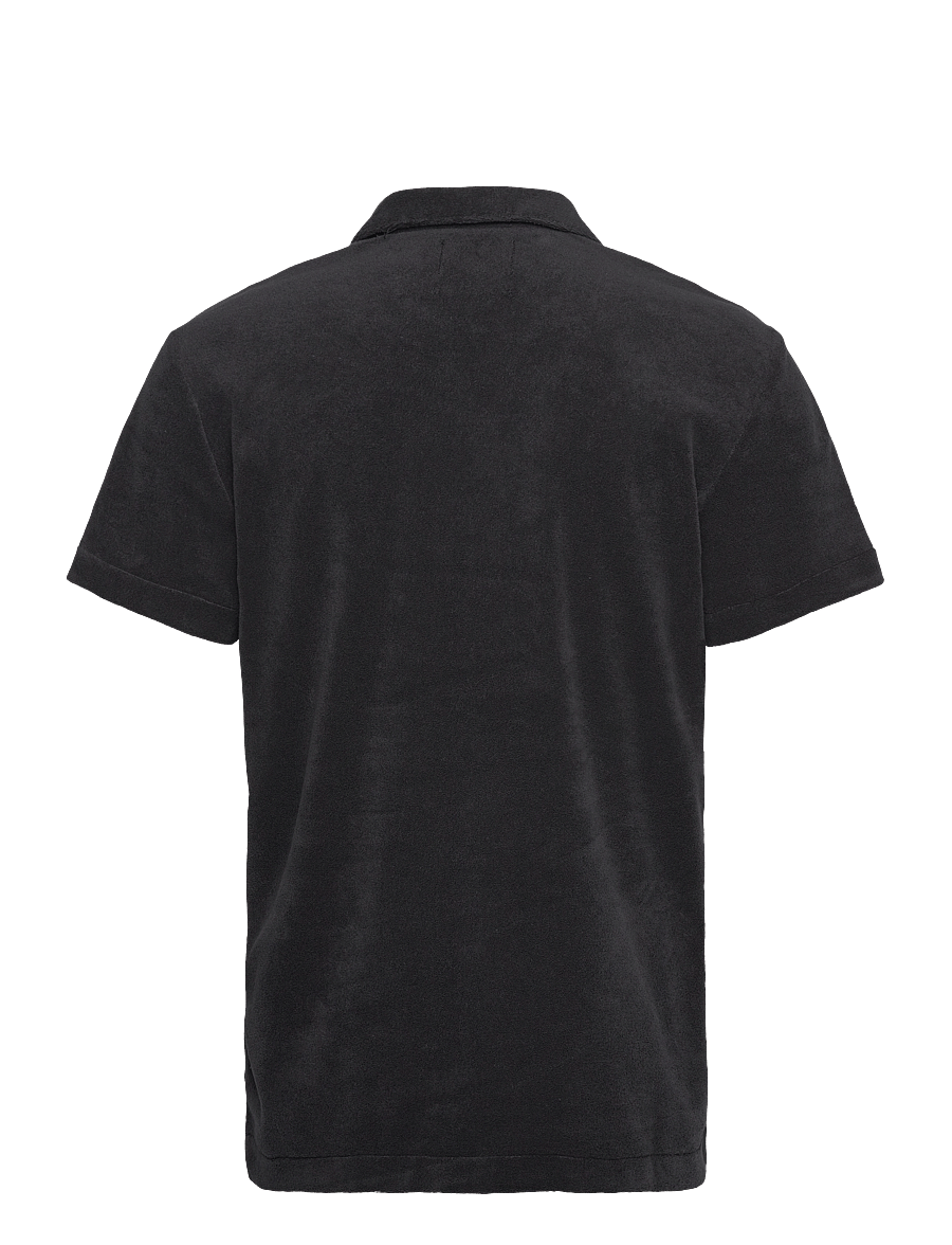 Scotch & Soda - Short-sleeved regular fit towelling shirt - polos à manches courtes - washed black - 1