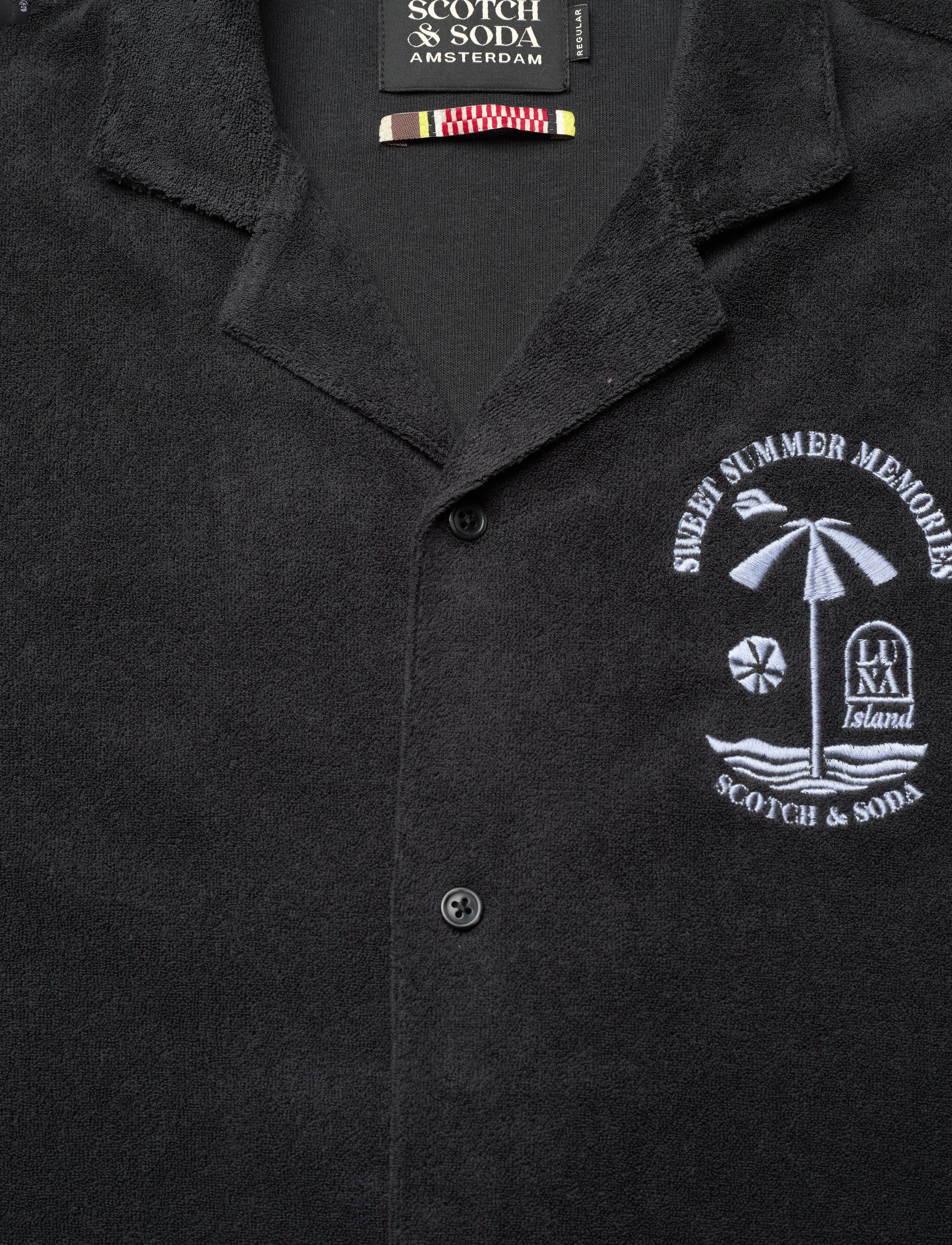 Scotch & Soda - Short-sleeved regular fit towelling shirt - polos à manches courtes - washed black - 2