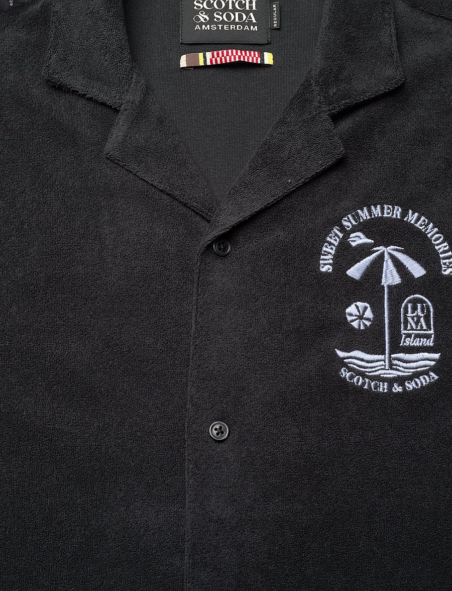 Scotch & Soda - Short-sleeved regular fit towelling shirt - polos à manches courtes - washed black - 2