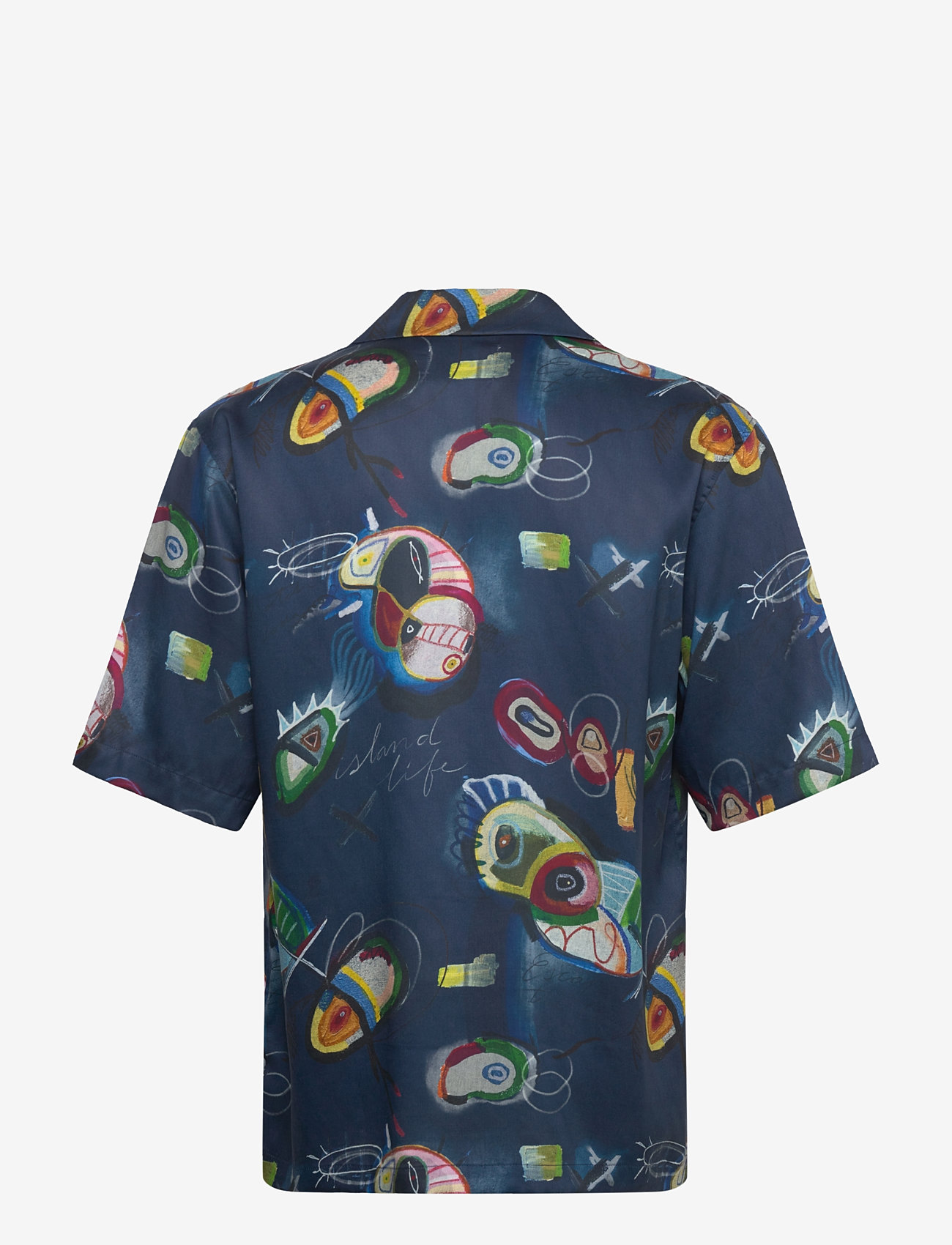 Scotch & Soda - AOP short-sleeved relaxed-fit tencel shirt - kurzarmhemden - abstract island night aop - 1